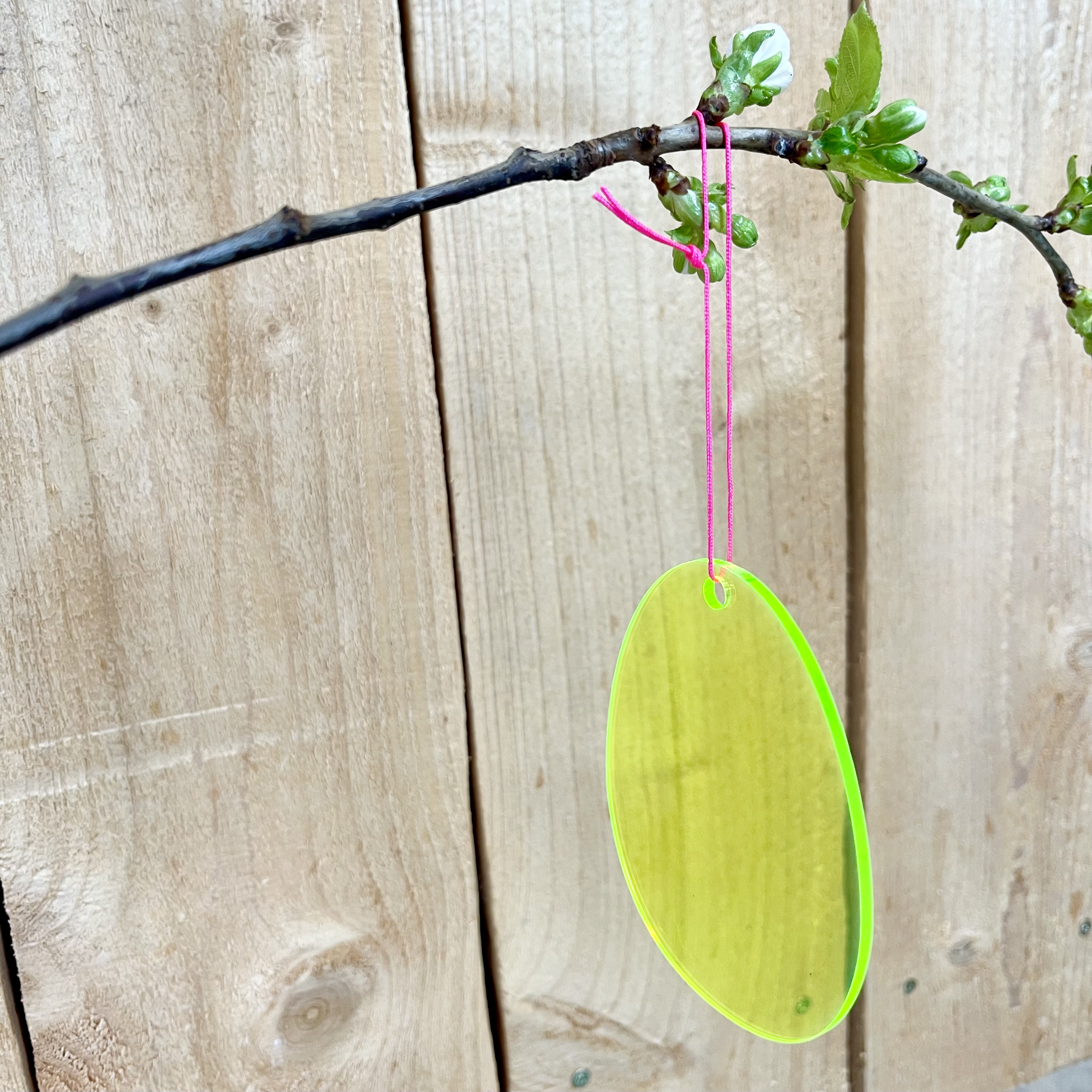 Hänger, Osterei 9cm, neon gelb