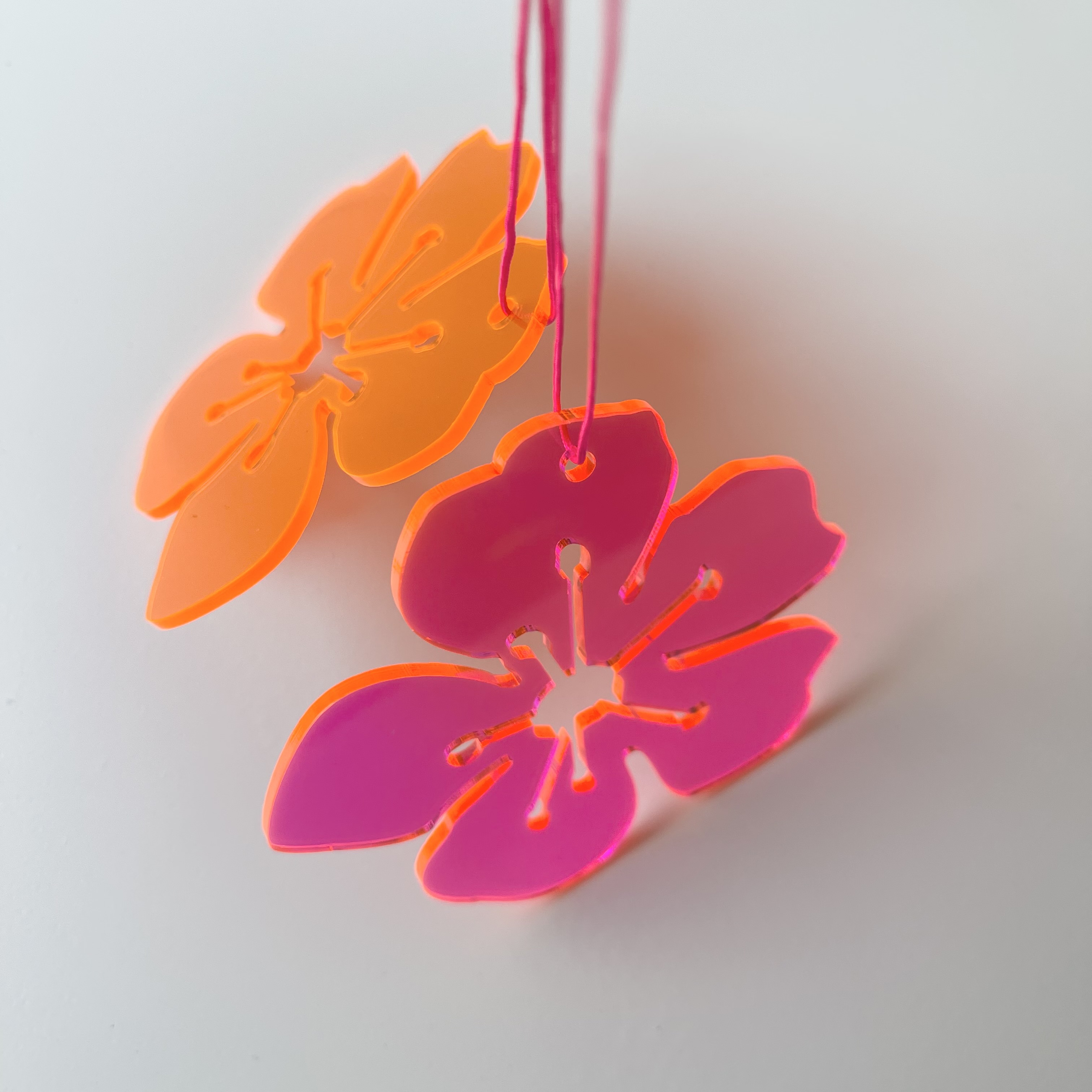 Hänger Orchidee Hawaii 9cm Neon Orange