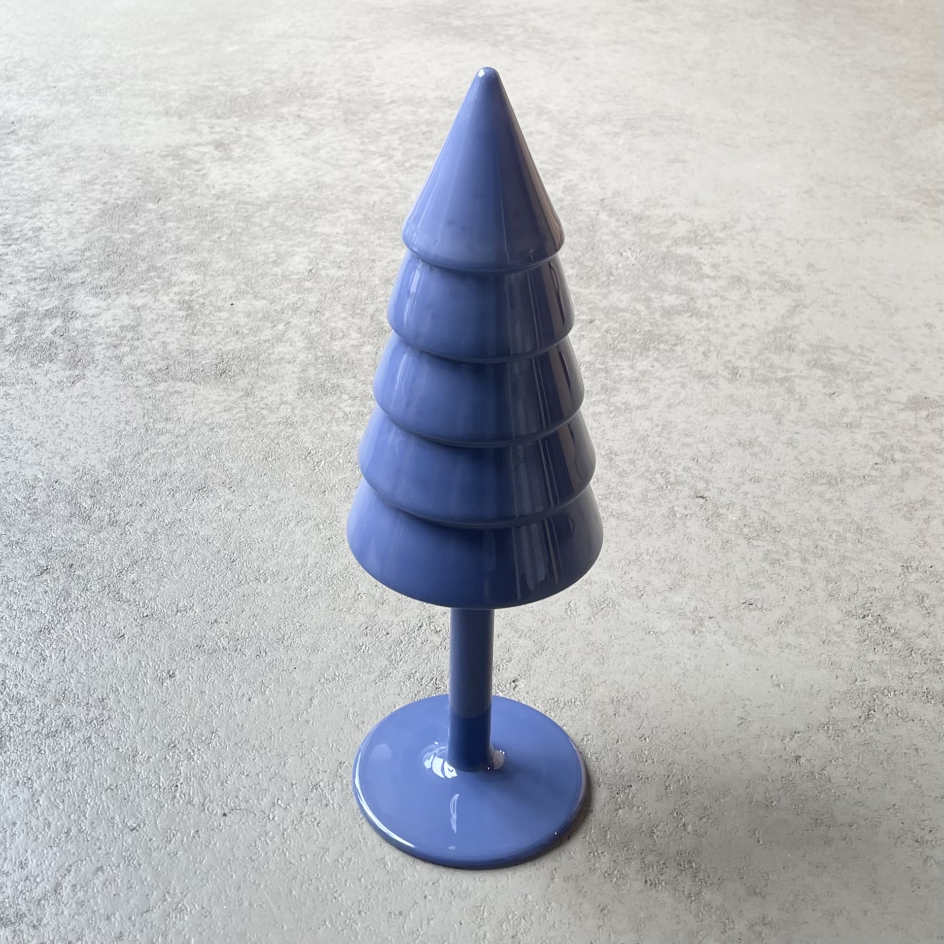 Glas-Tanne "Arian" D10cm, H31cm, blau mit Punkten