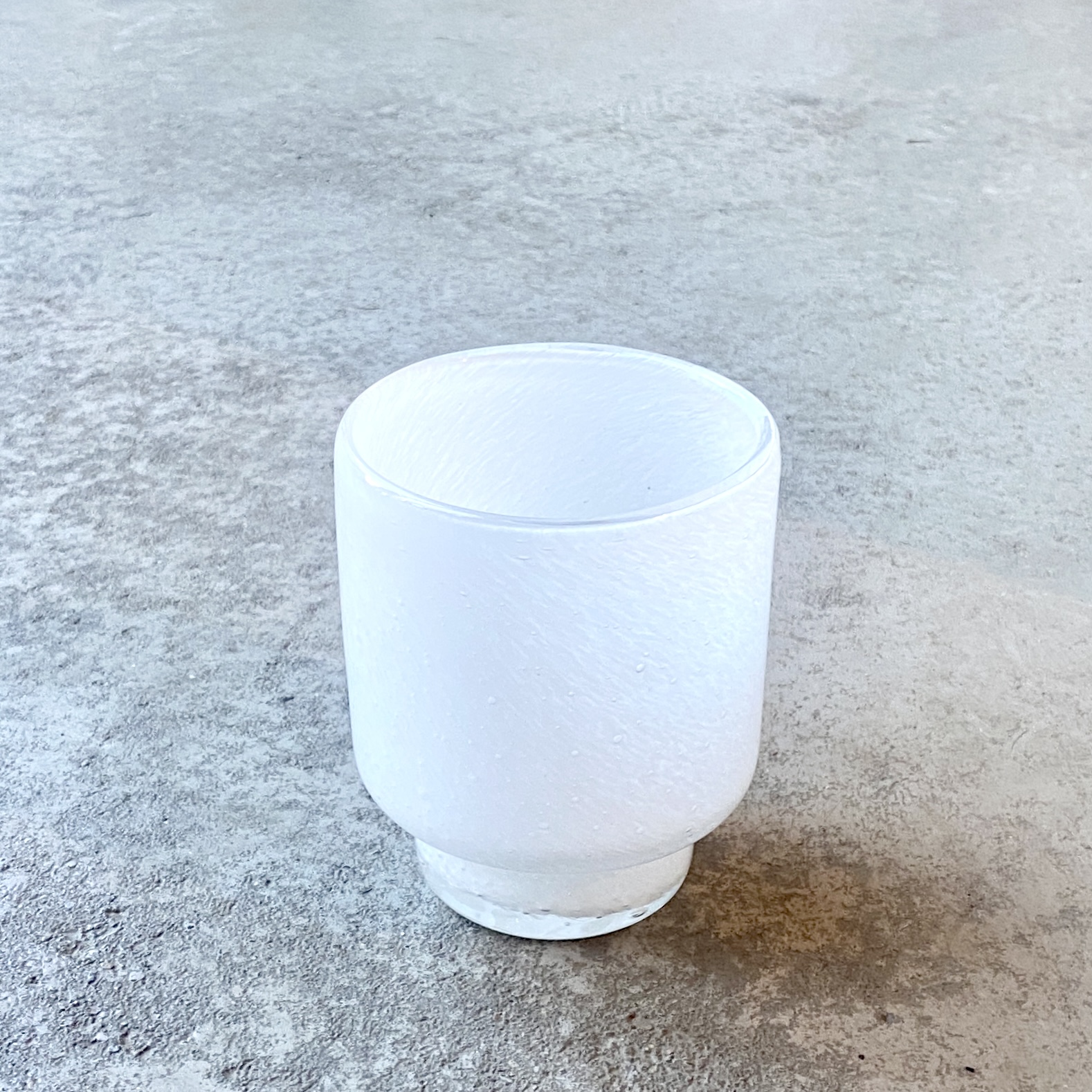 Glas Windlicht/ Vase "Midas" H12cm, weiß