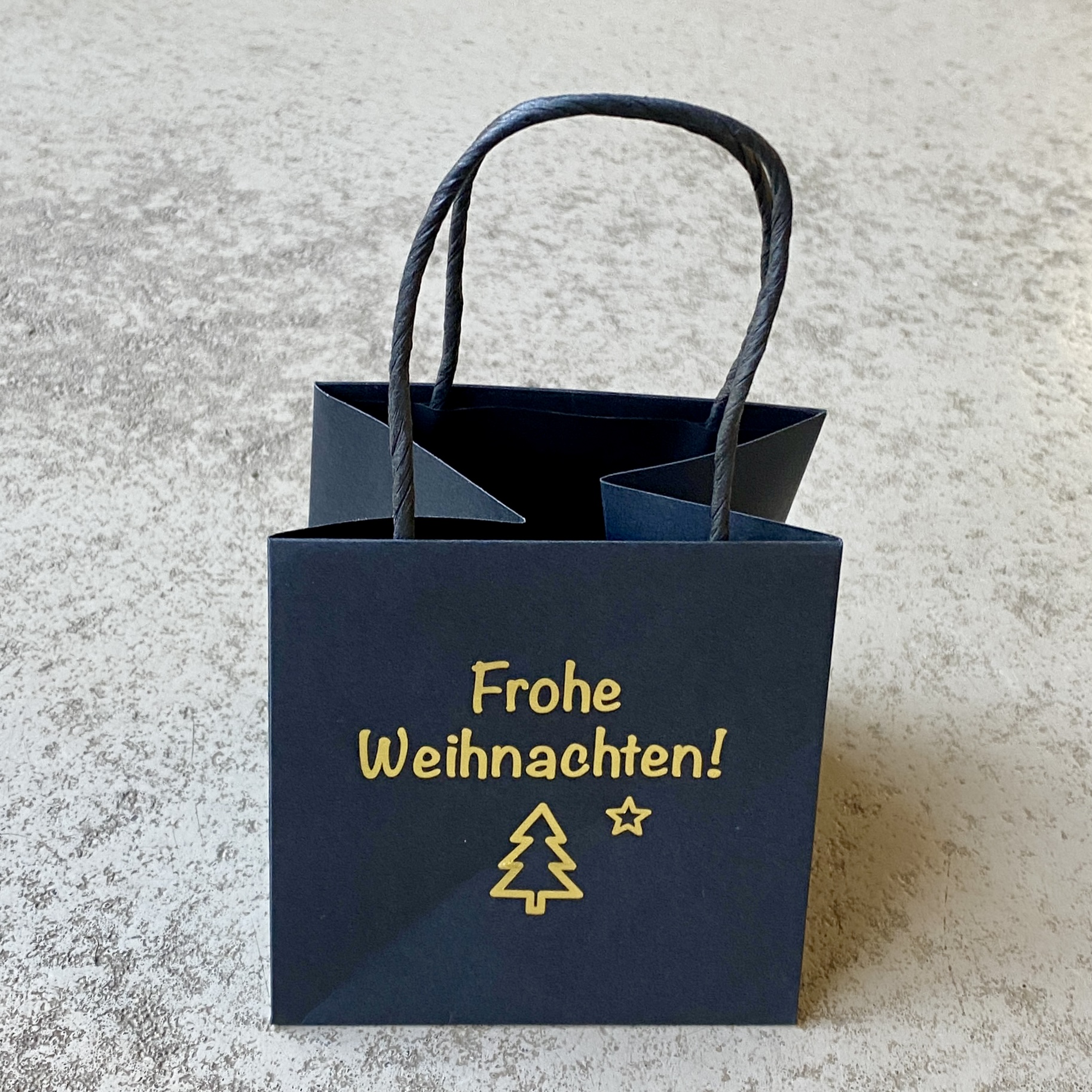 Geschenktüte "frohe Weihnachten" groß, schwarz