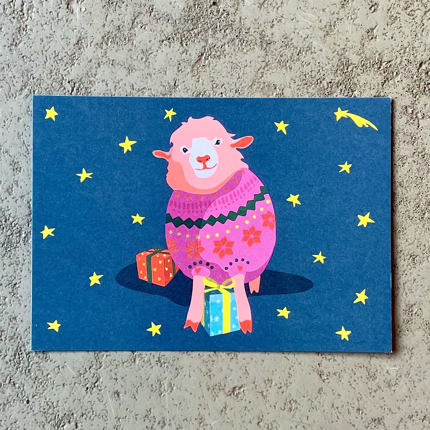 Postkarte luminous "Winterschaf" 15x10cm