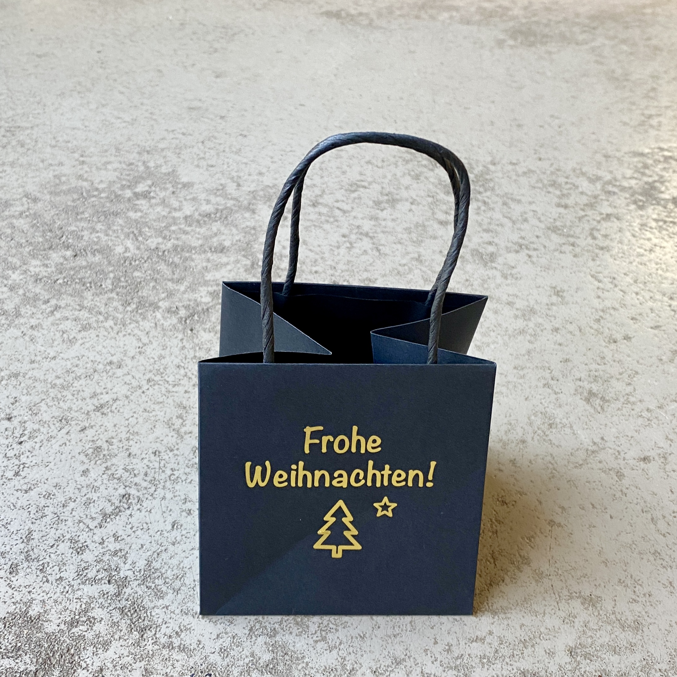 Geschenktüte "frohe Weihnachten" klein, schwarz