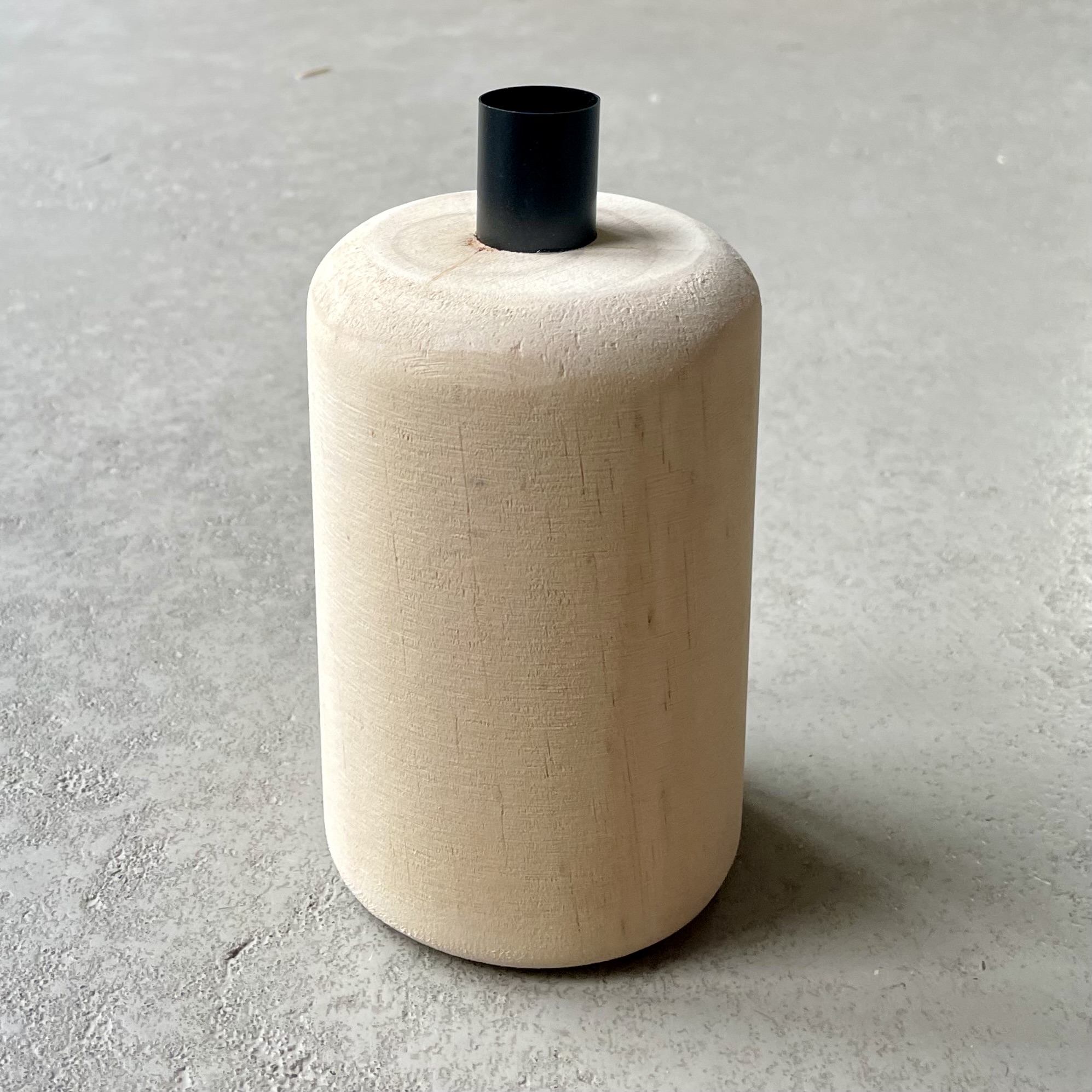 Holz-Kerzenhalter "Nalu" H17 natur/schwarz