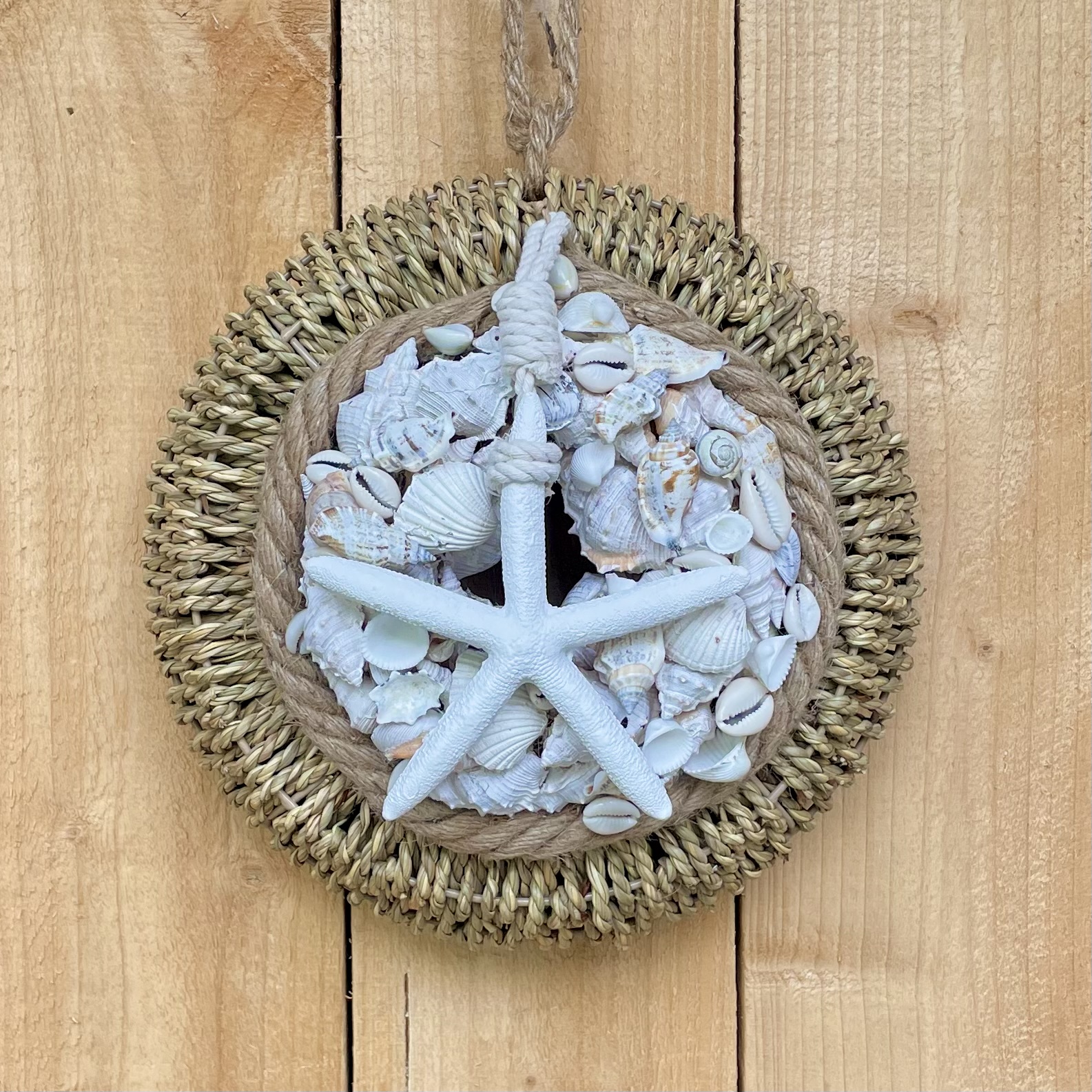 Tür- oder Wandkranz "Seestern" natur/weiß D25cm