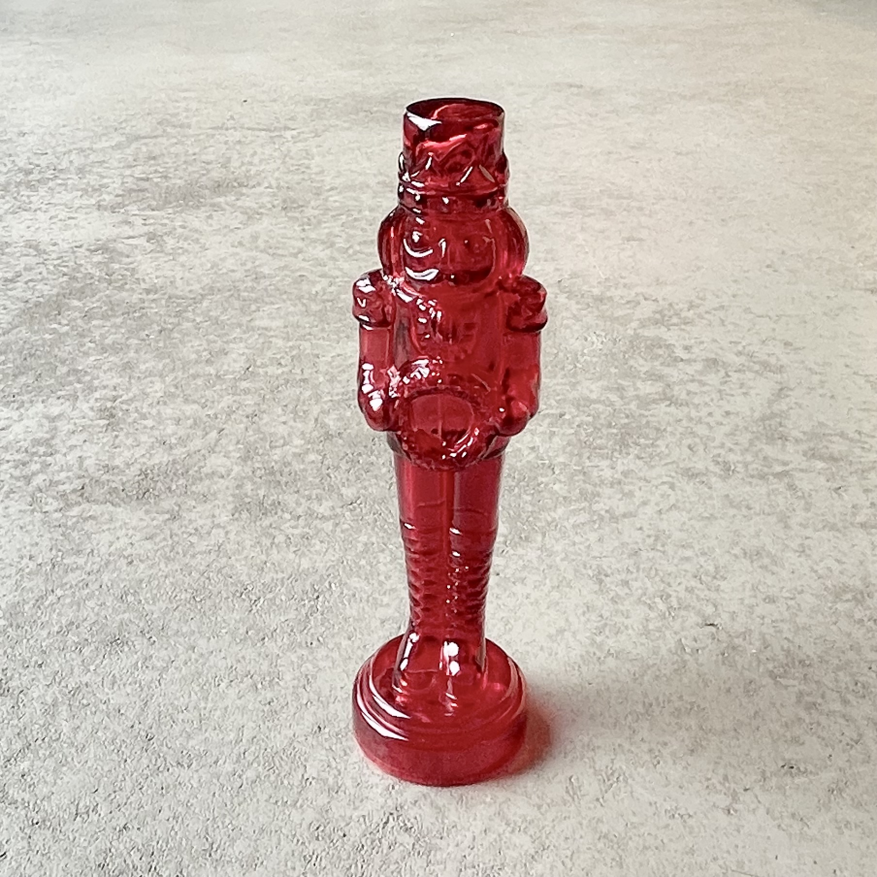 Glas-Nussknacker "Chubby" H27cm, rot