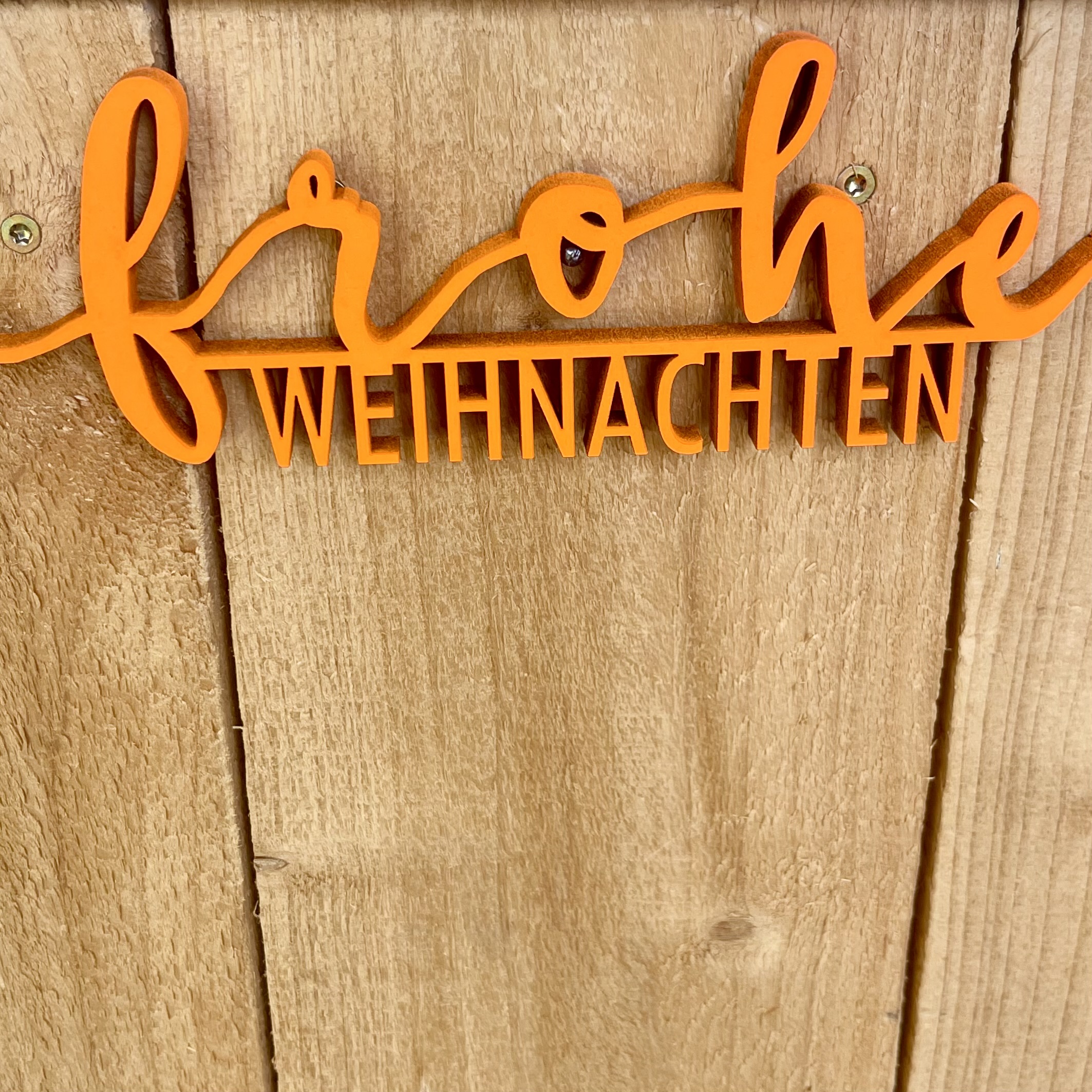 "frohe Weihnachten" Neon Orange