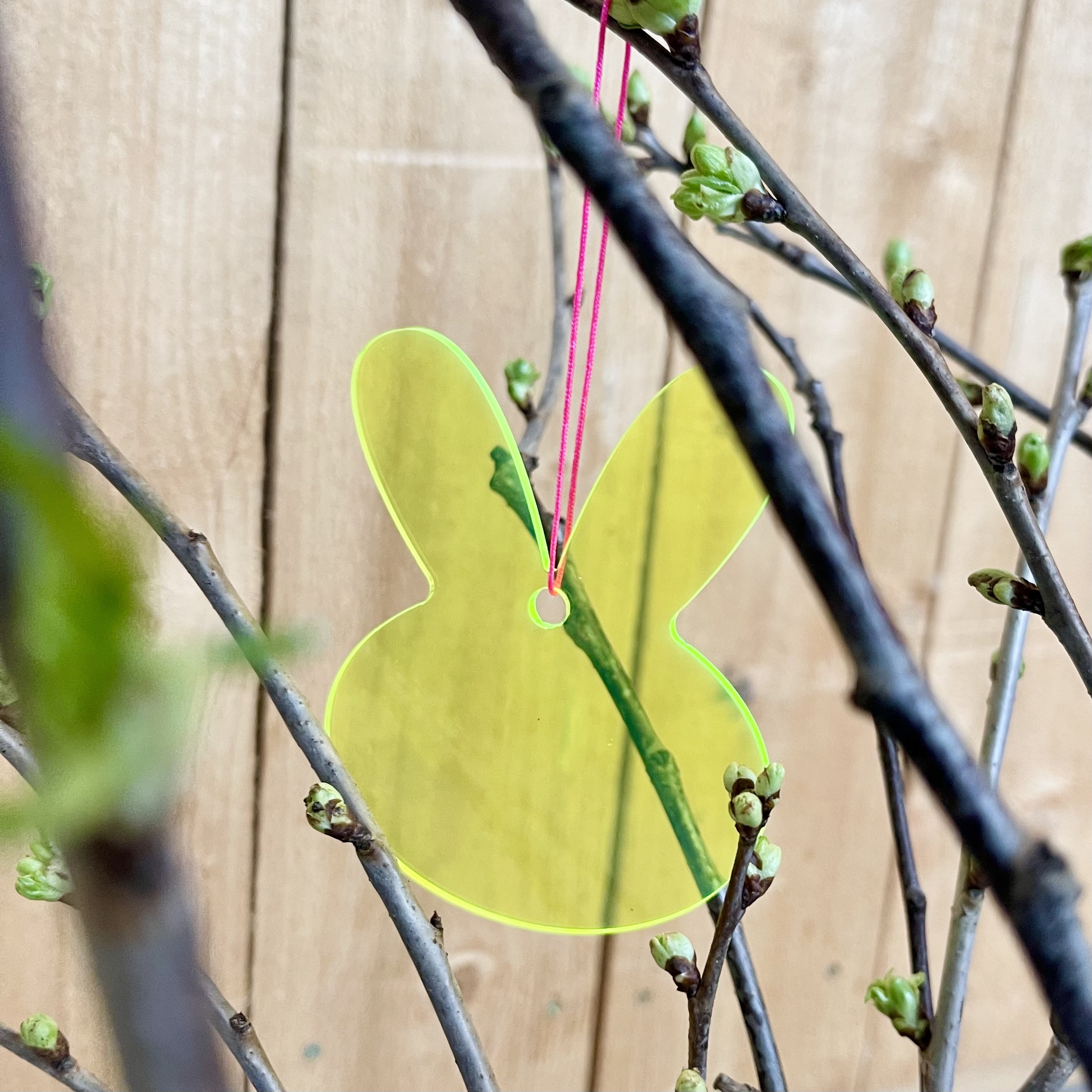 Hänger Hase 9cm, neon gelb