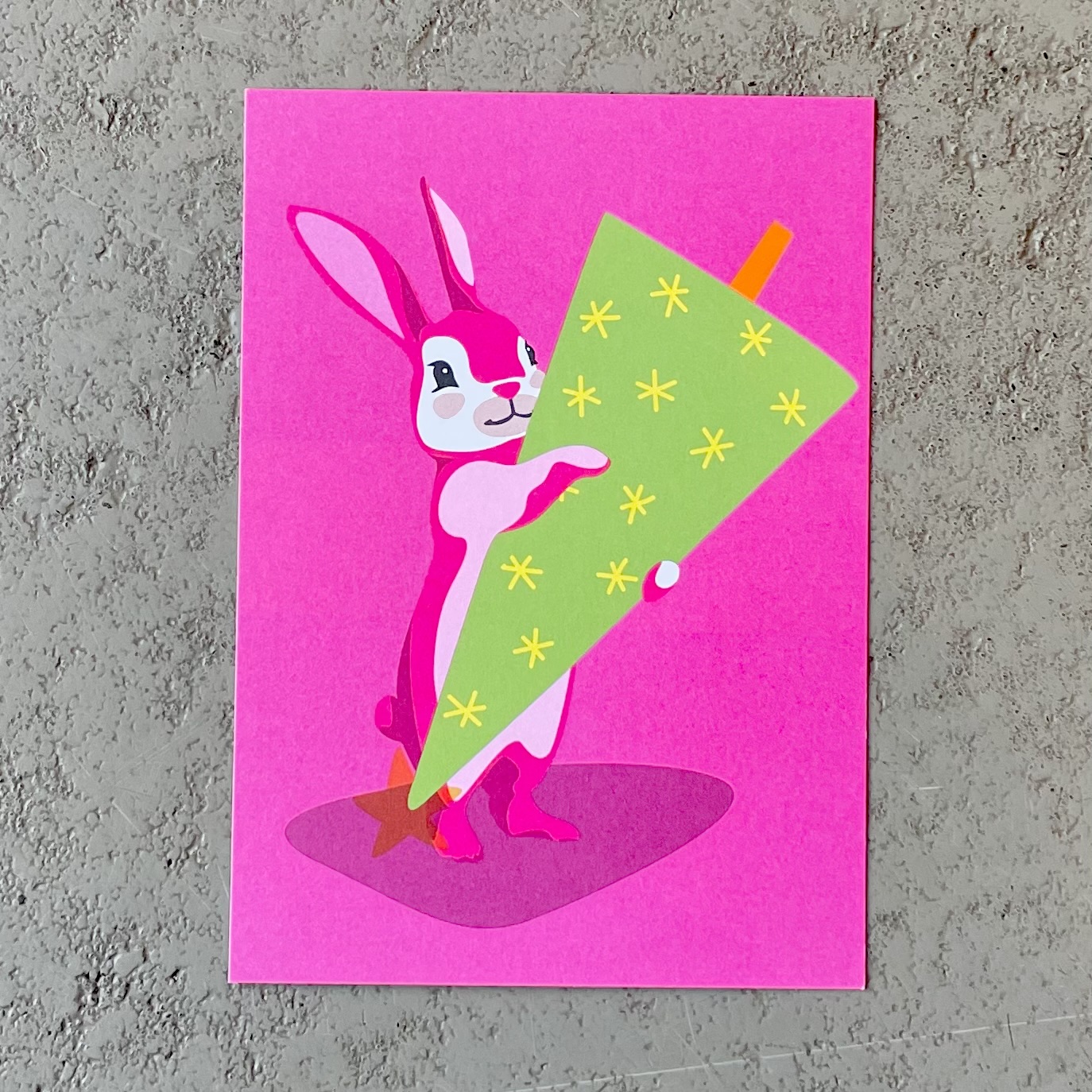 Postkarte luminous "Hase mit Baum" 10x15cm