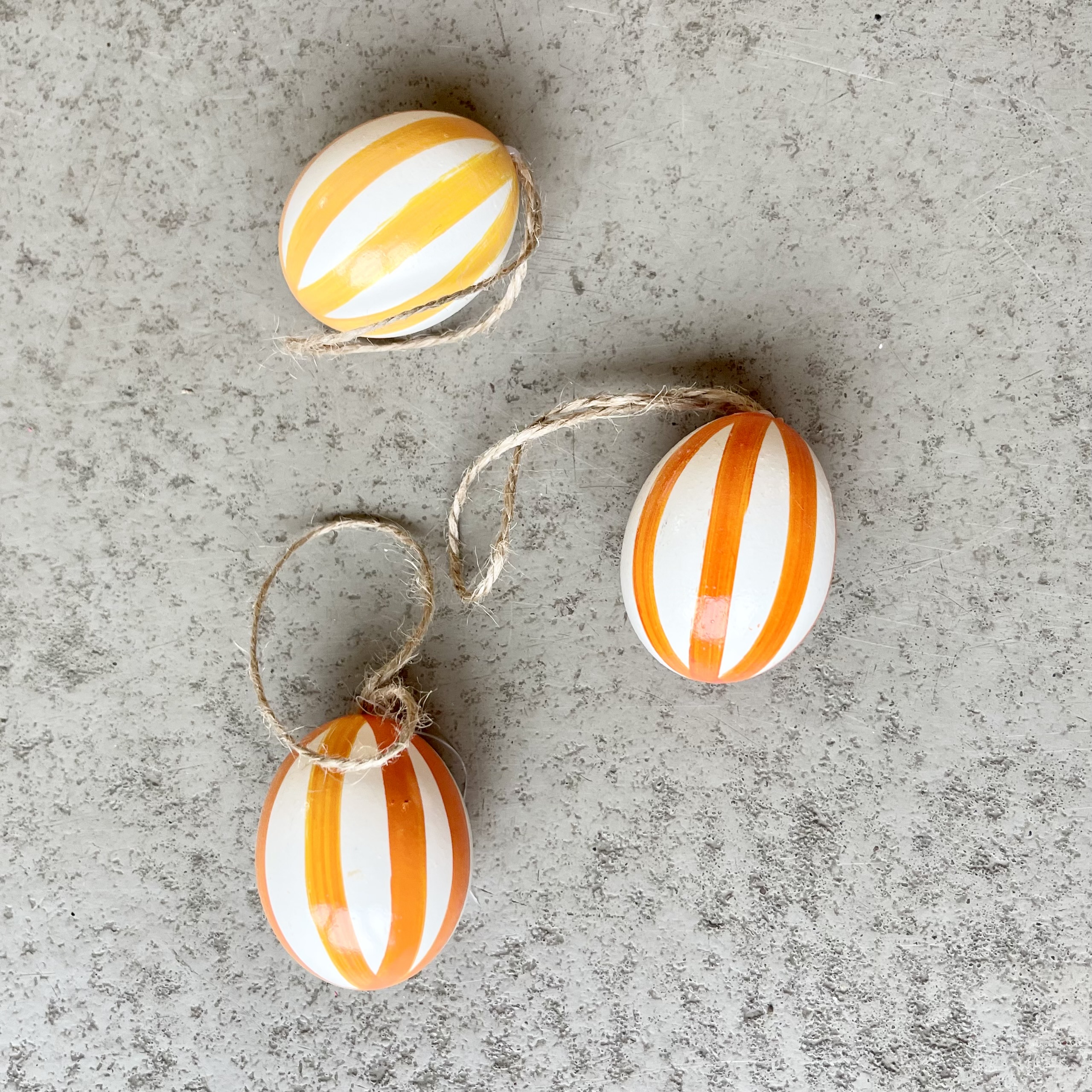 Hühnerei"Stripes",3F,H6cm,orange