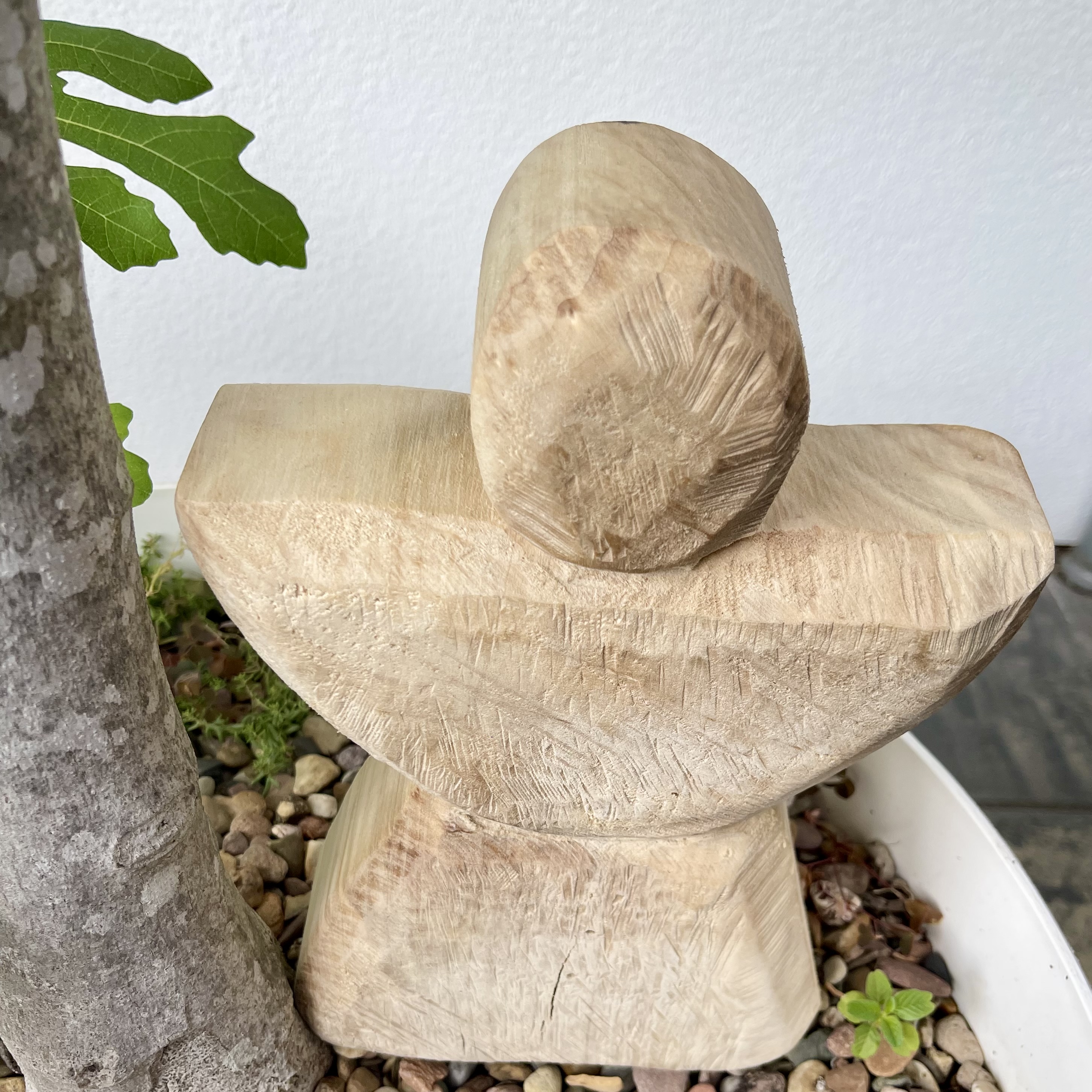 Holz-Engel Pappel, sägerau-natur, H30cm