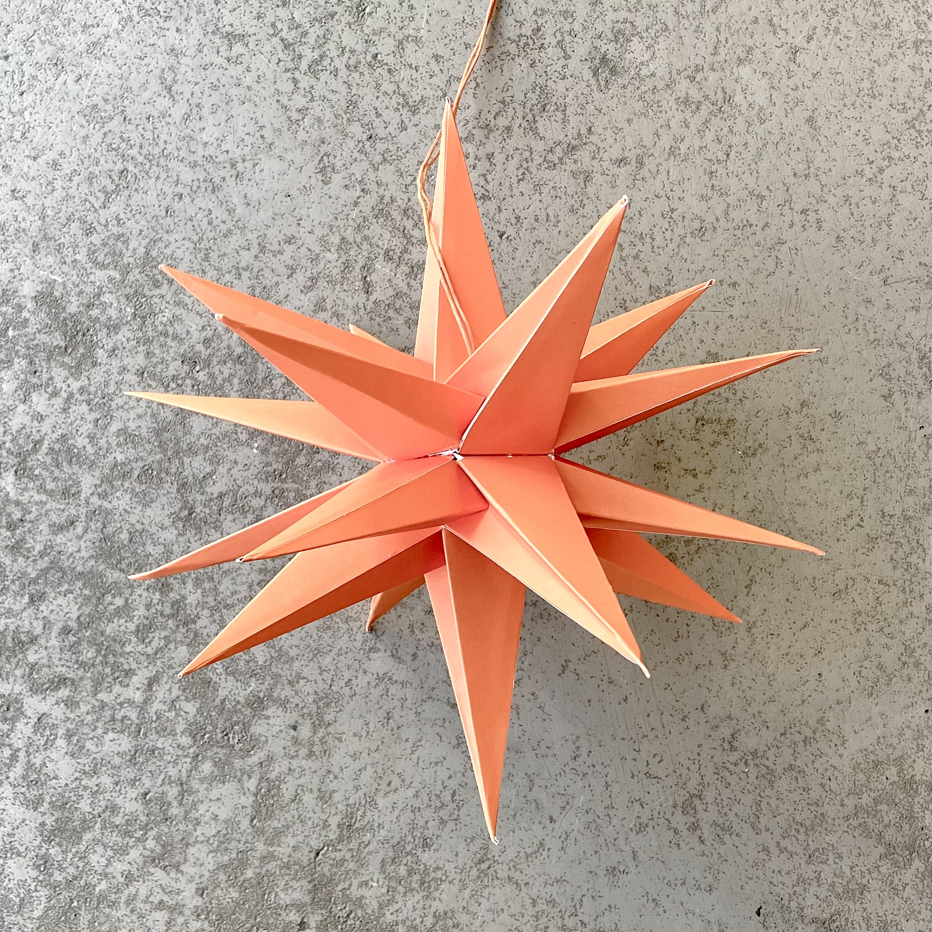 Stern zum Hängen 3D Papier, D30cm, orange