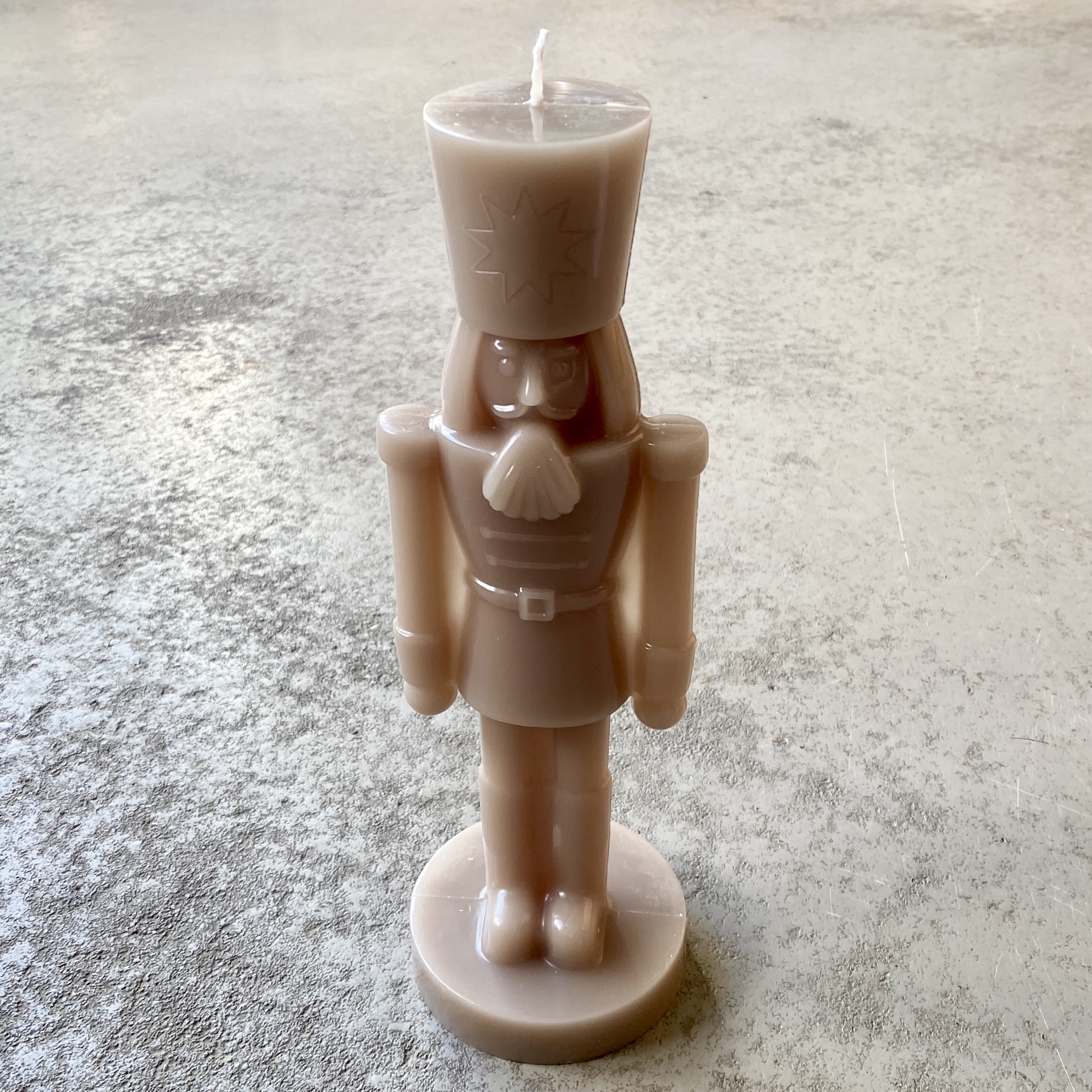 Deko-Kerze Nussknacker 28cm, taupe