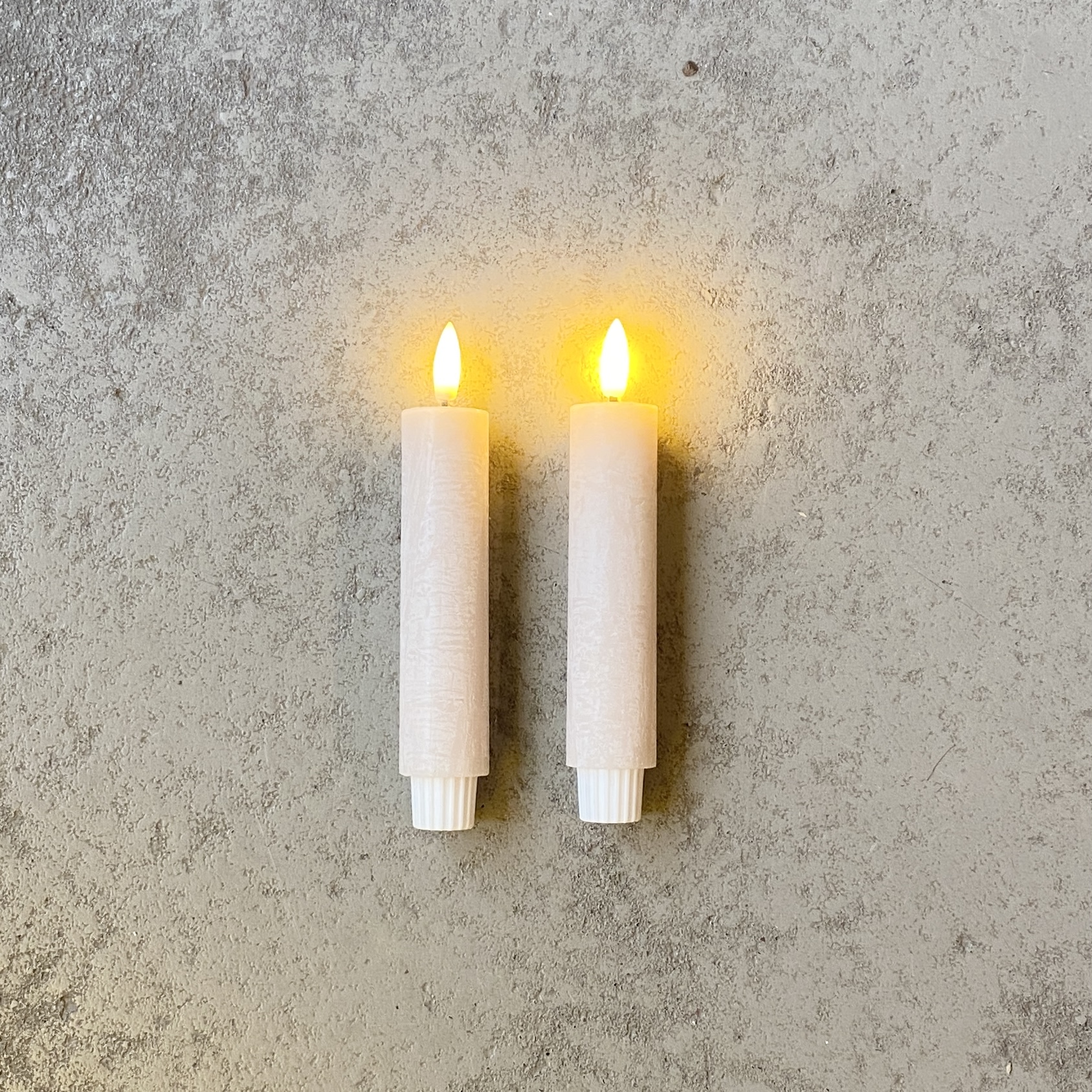 LED-Stabkerze 2er-Set, H16.5cm, beige