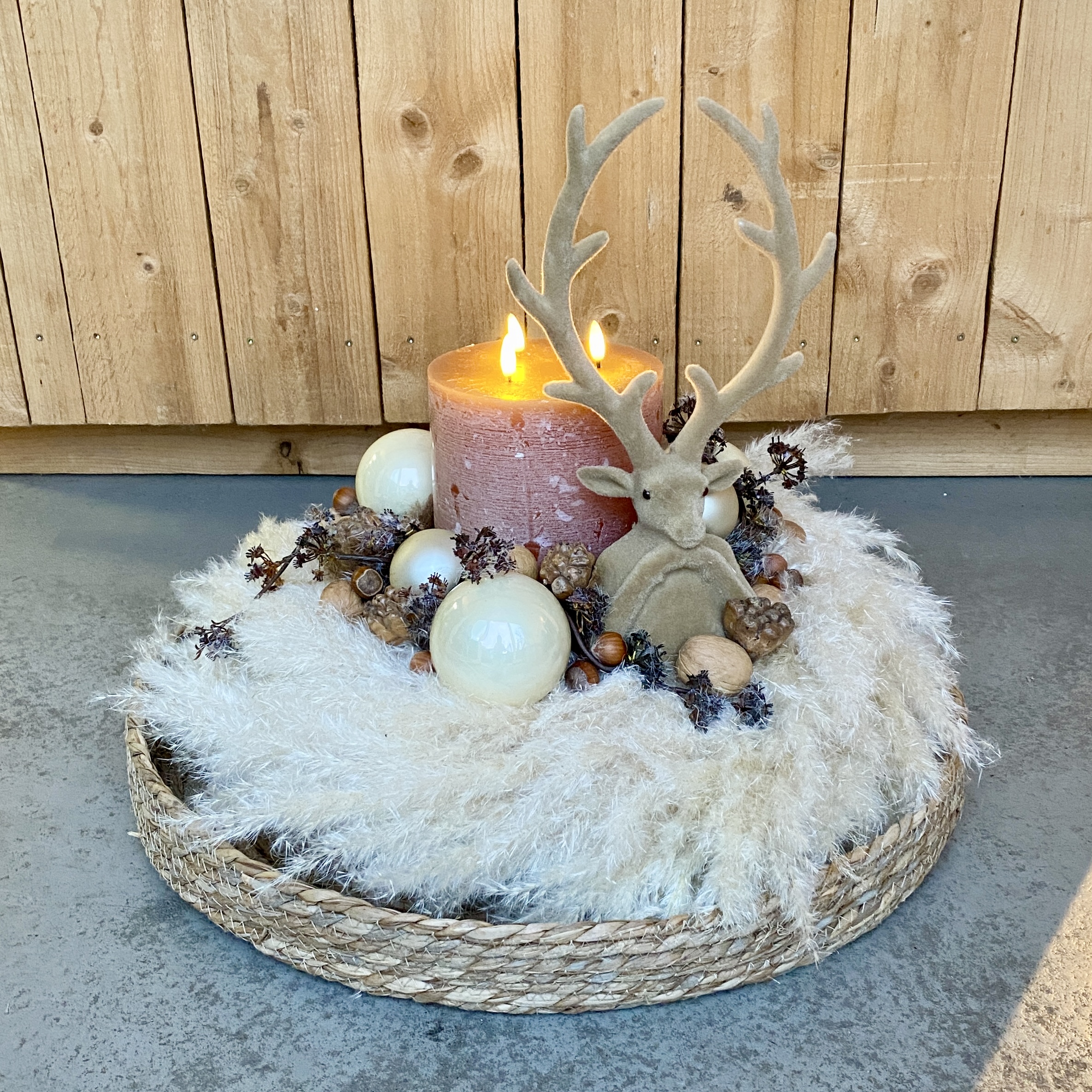 Pampasgras Kranz "Caramell" 50cm, beige braun