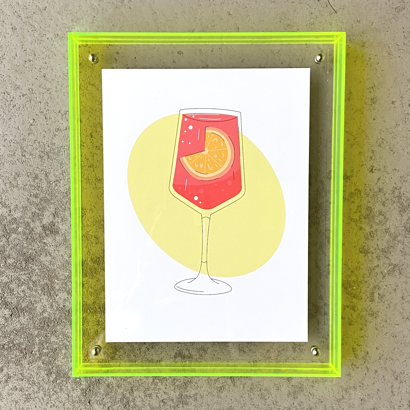 Bilderrahmen Acryl "Weinglas" 18x24cm, gelb