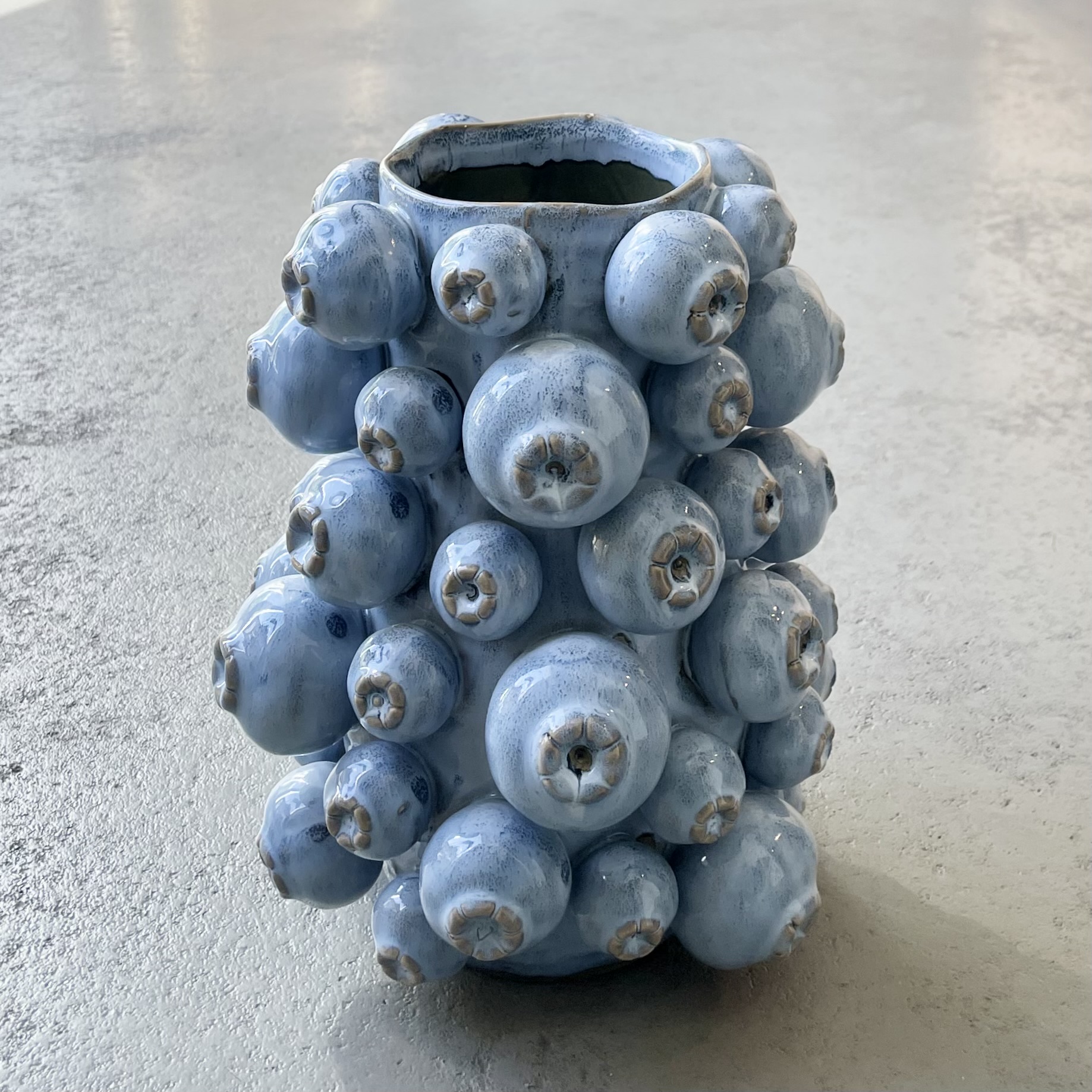 Keramik-Vase "Mohna" D20cm, H26cm, blau