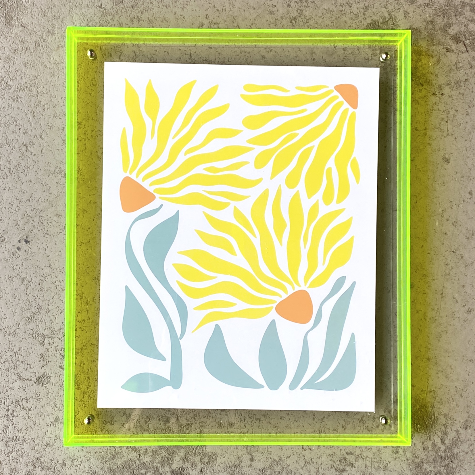 Bilderrahmen Acryl "Blumen" 24x30cm, gelb