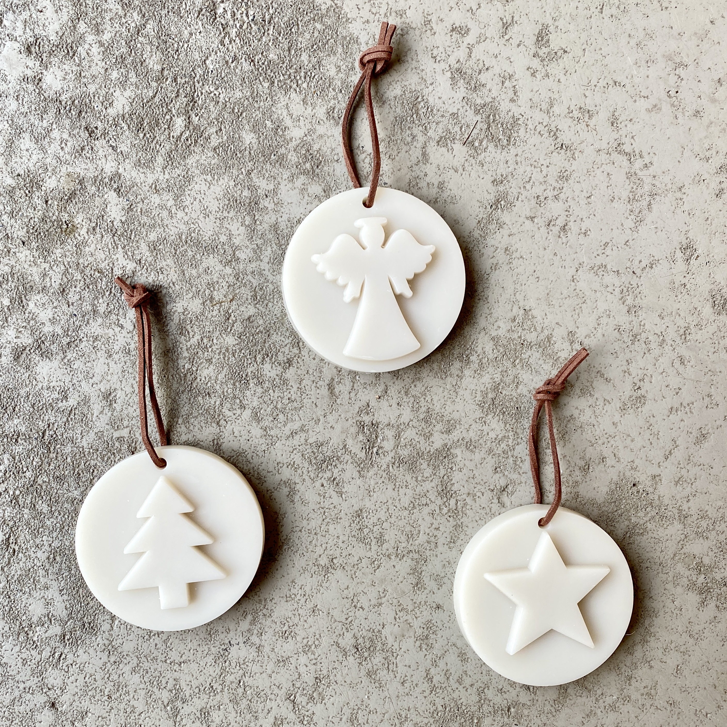 Ornamente Scented Wax "Holiday", 3teilig, greige