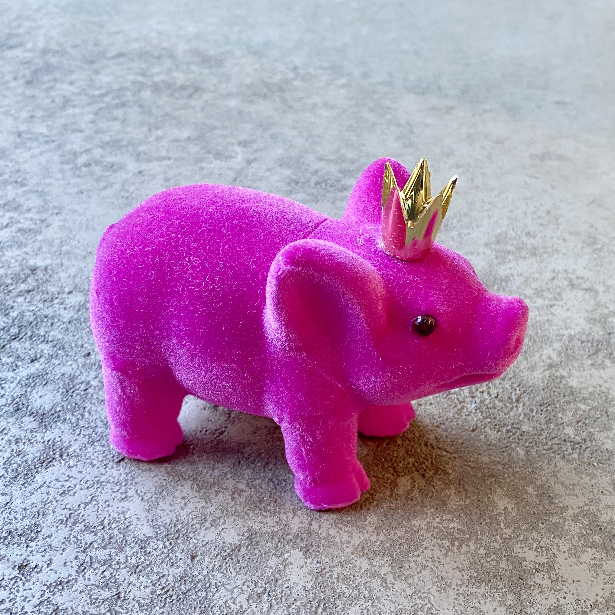 Kst. Schwein Tasko mit Krone H12cm, pink
