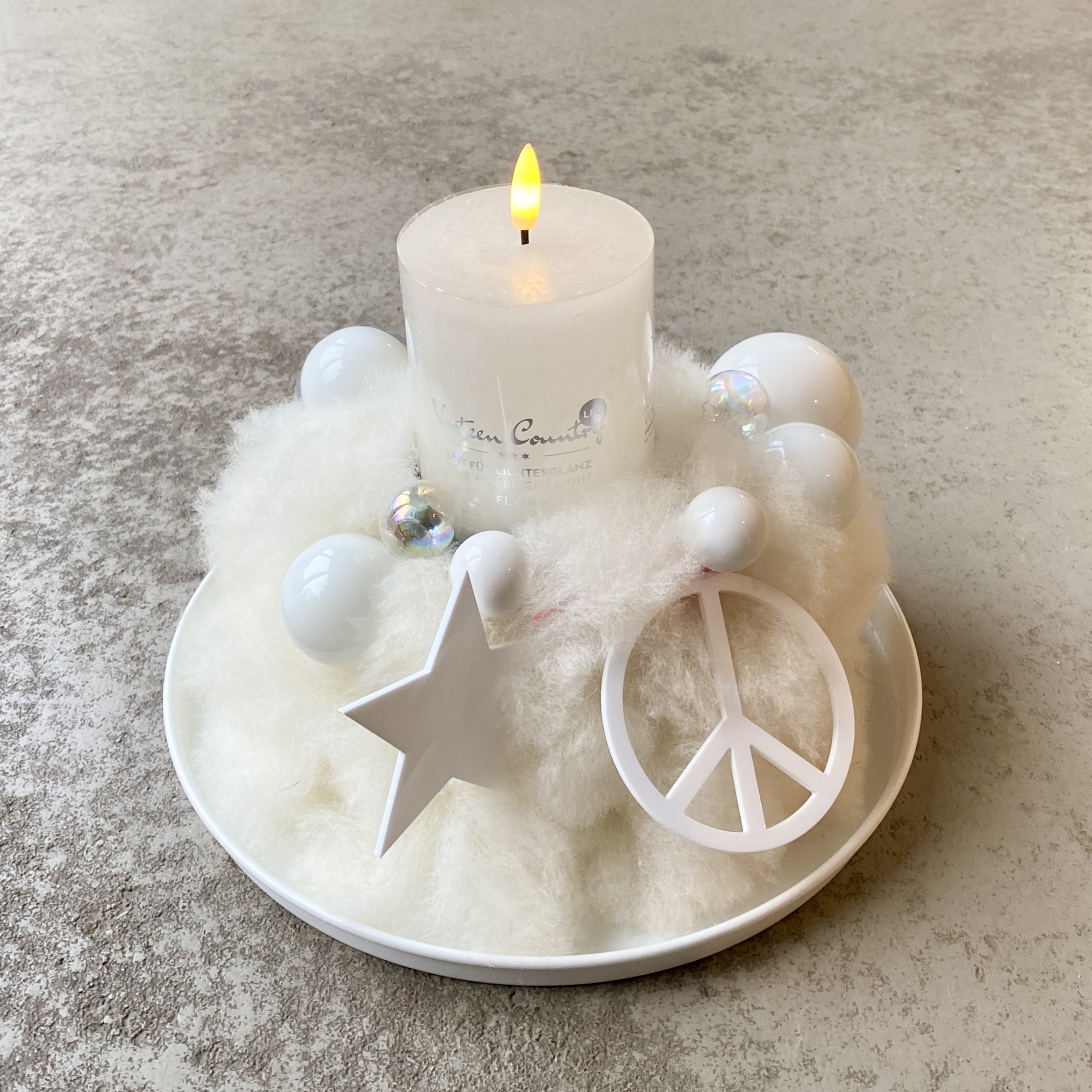 Kleine Winterwolke D25cm, weiß