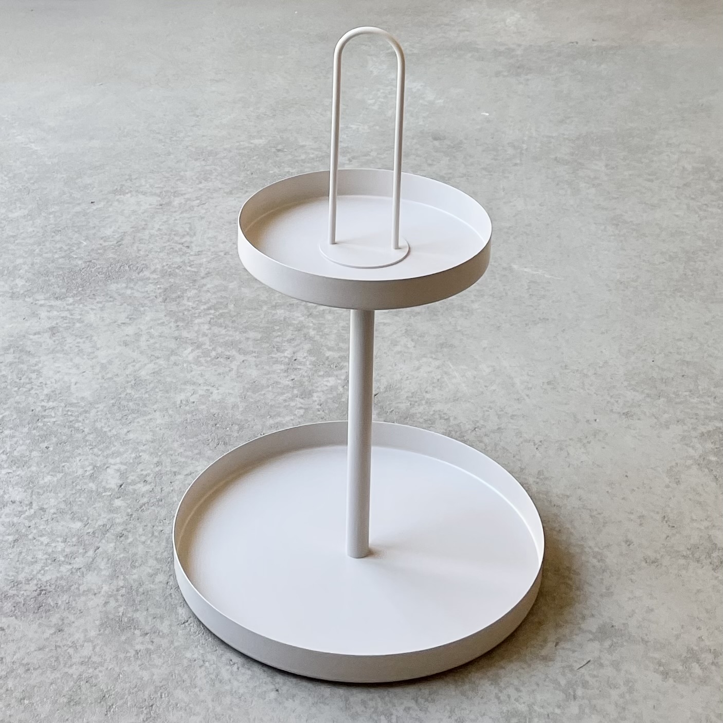 Metall-Etagere "Erik" rund x2 H45cm, taupe