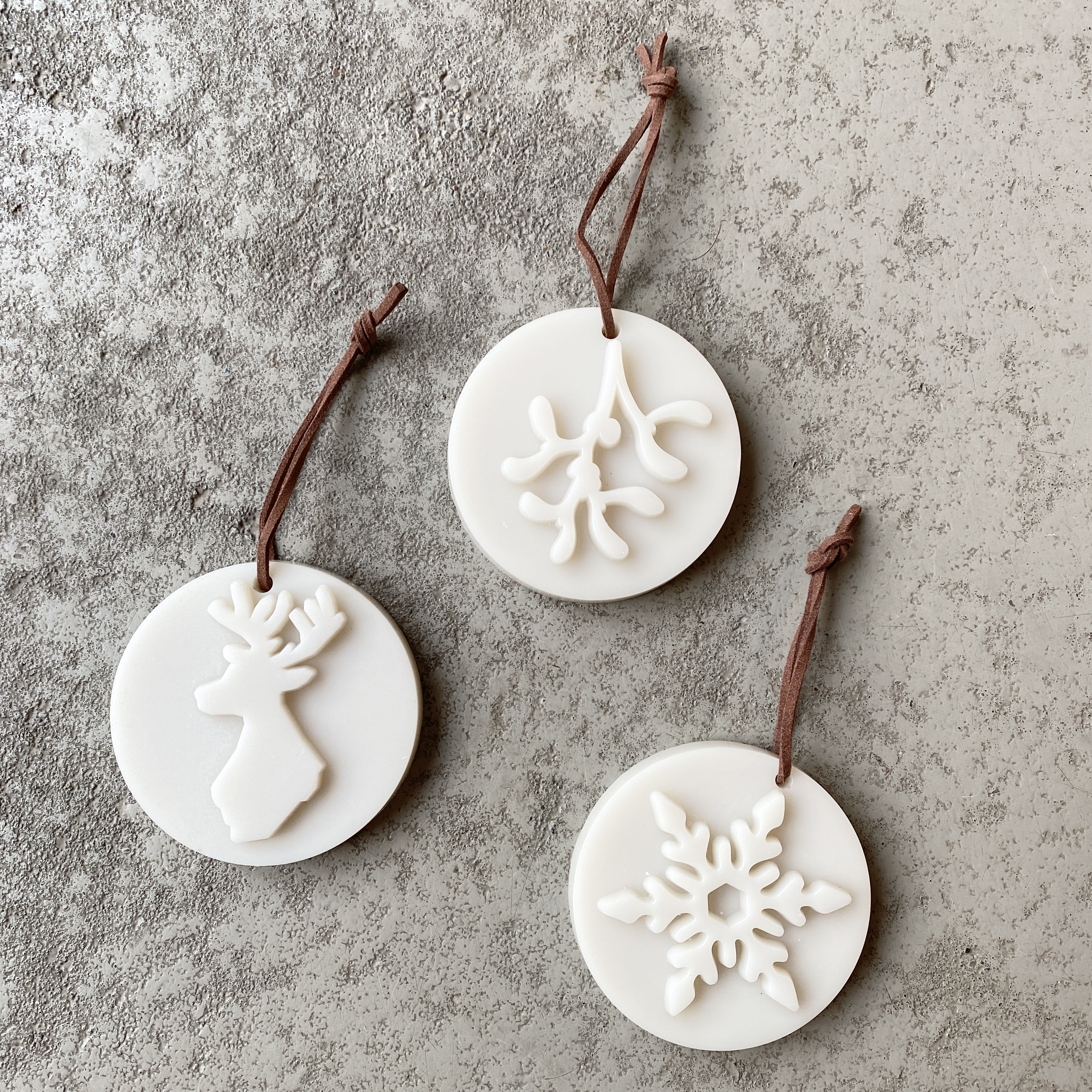 Ornamente Scented Wax "Winter", 3teilig, greige