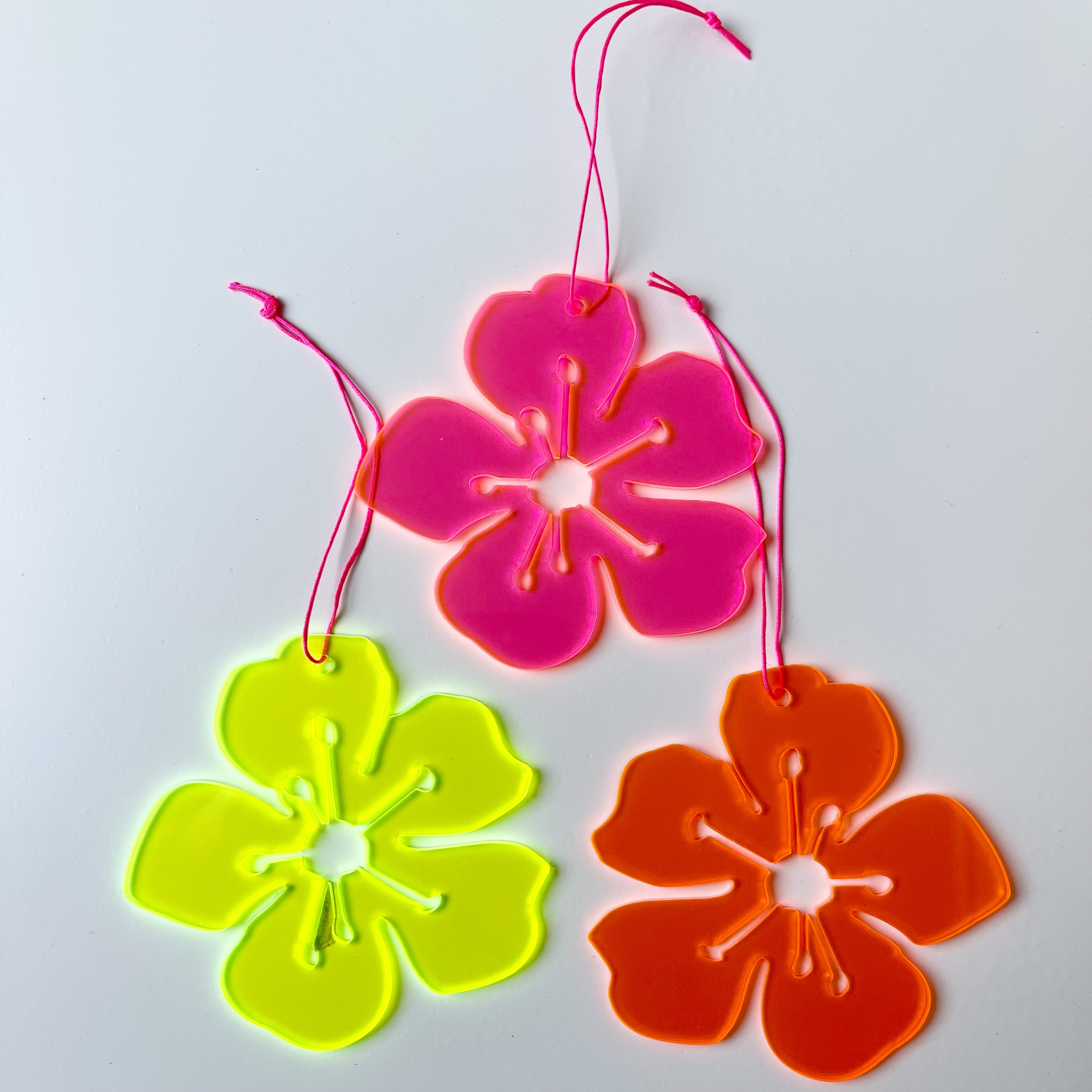 Hänger Orchidee Hawaii 9cm Neon Gelb