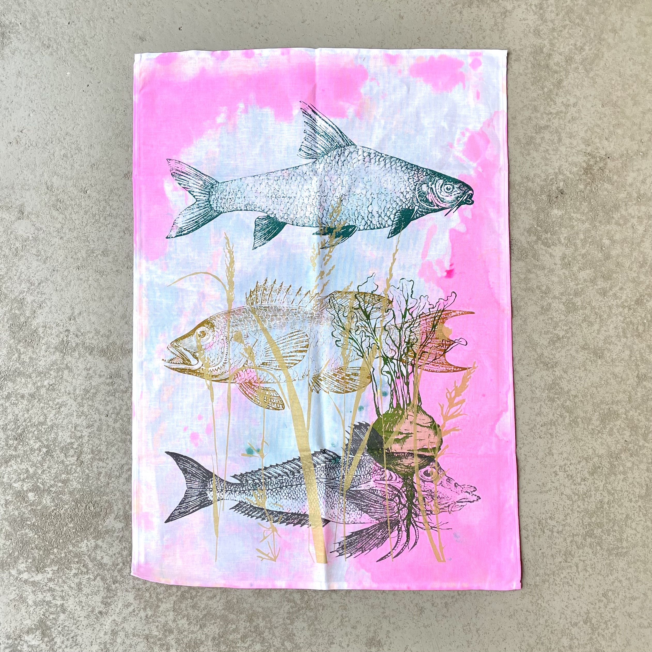 Atelier-Geschirrtuch "Fischtrio" multicolor