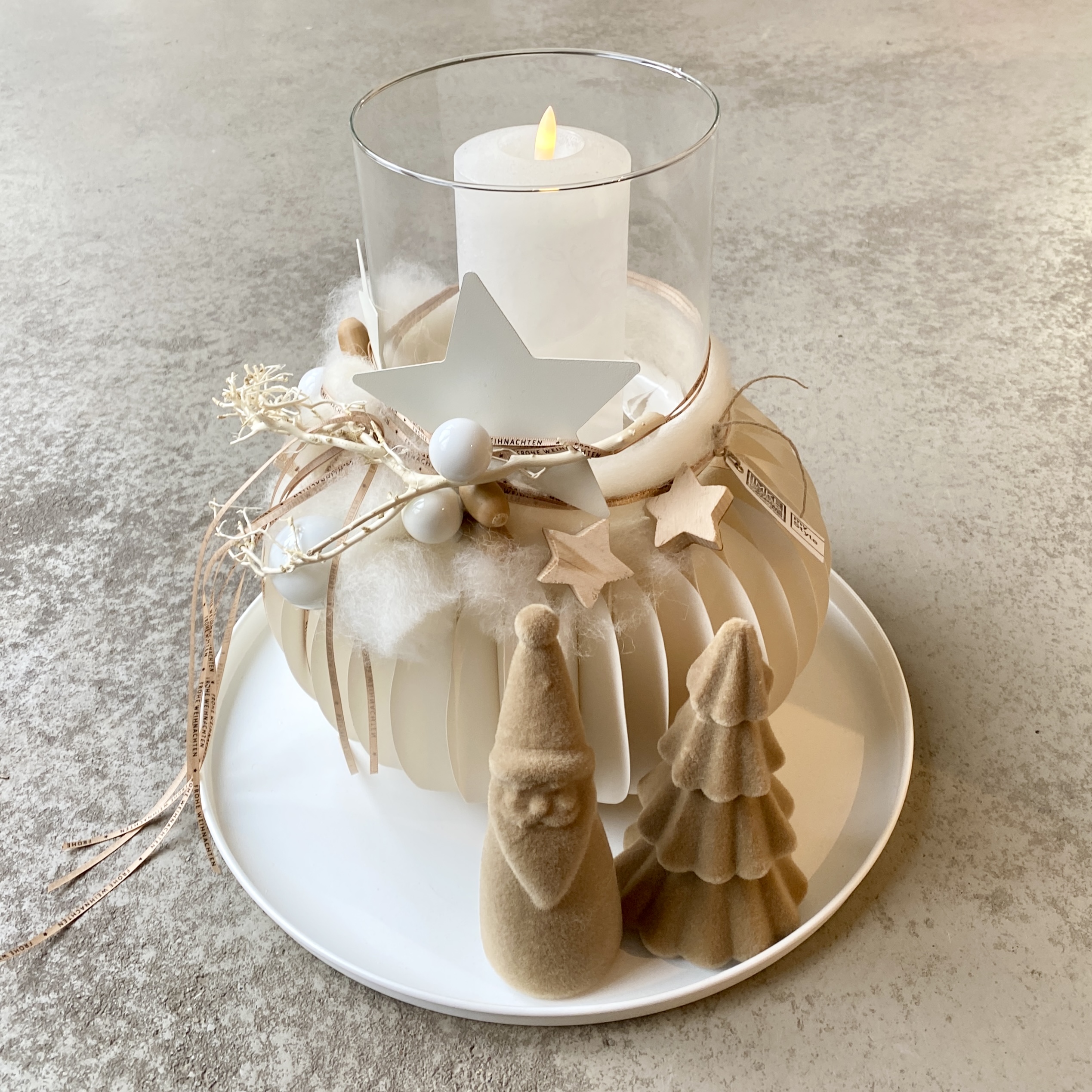 Dacia Gesteck "Weihnachten" D36cm, creme hellbraun
