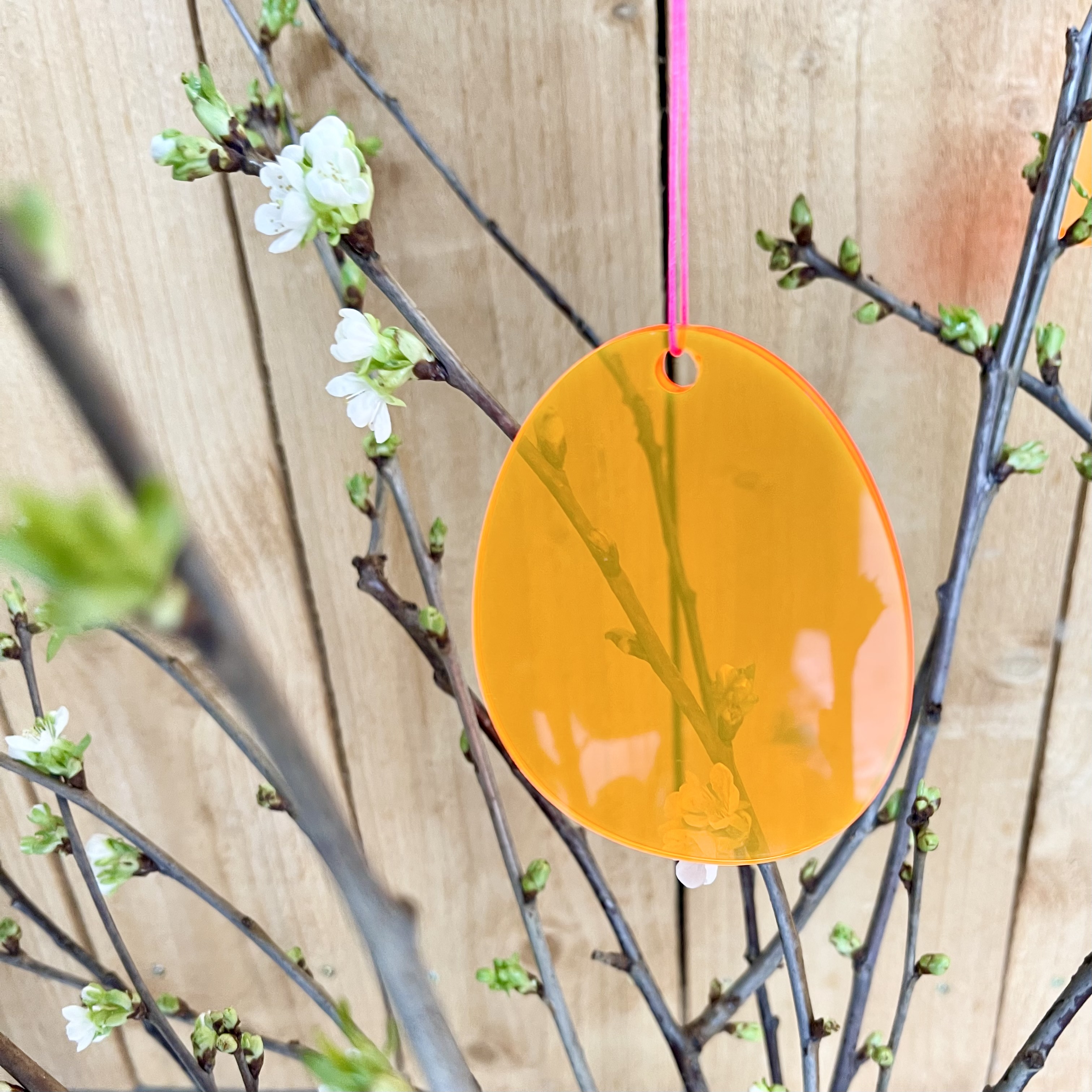 Hänger Osterei 9cm, neon orange