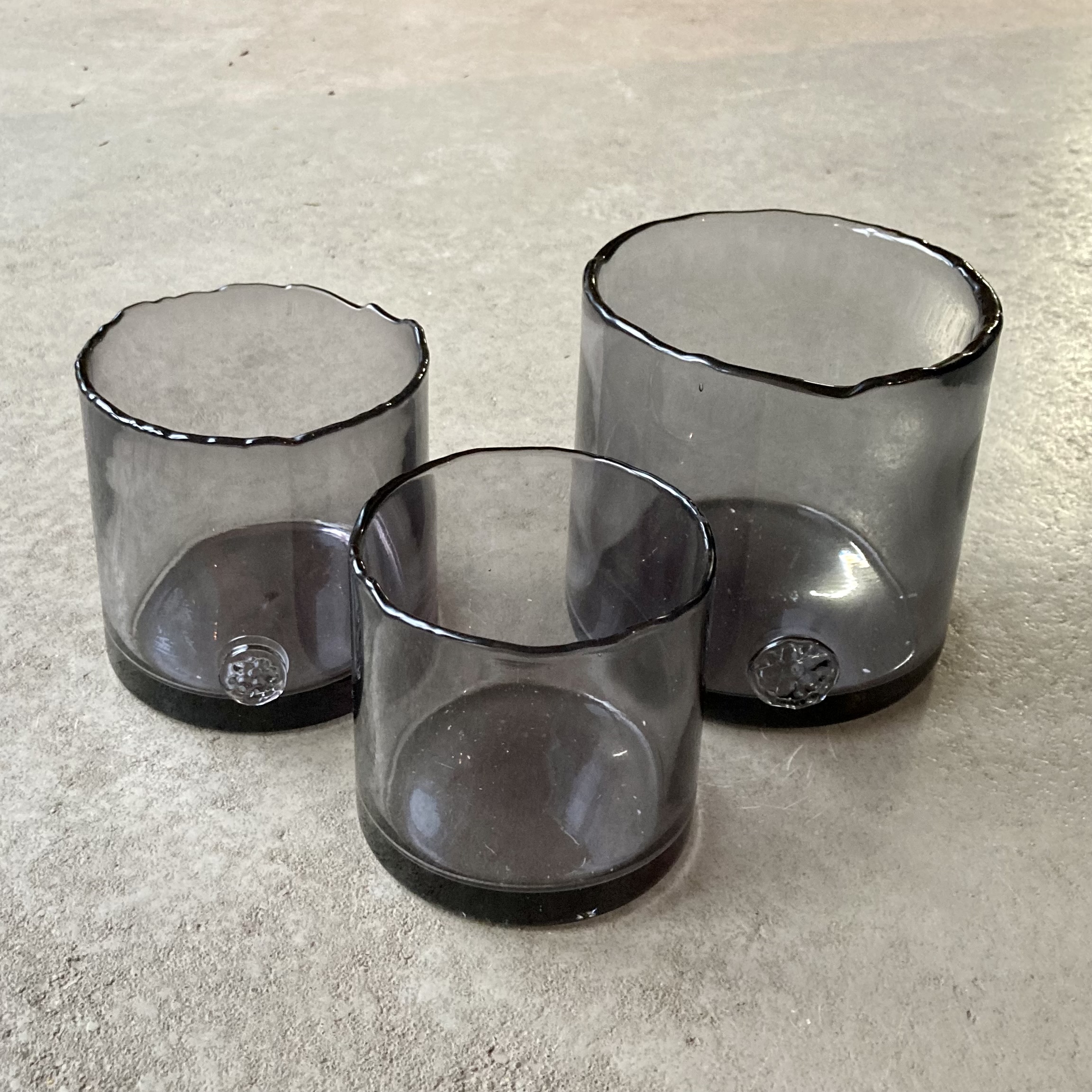 Glas Zylinder mit Boden smoke-organic D11cm