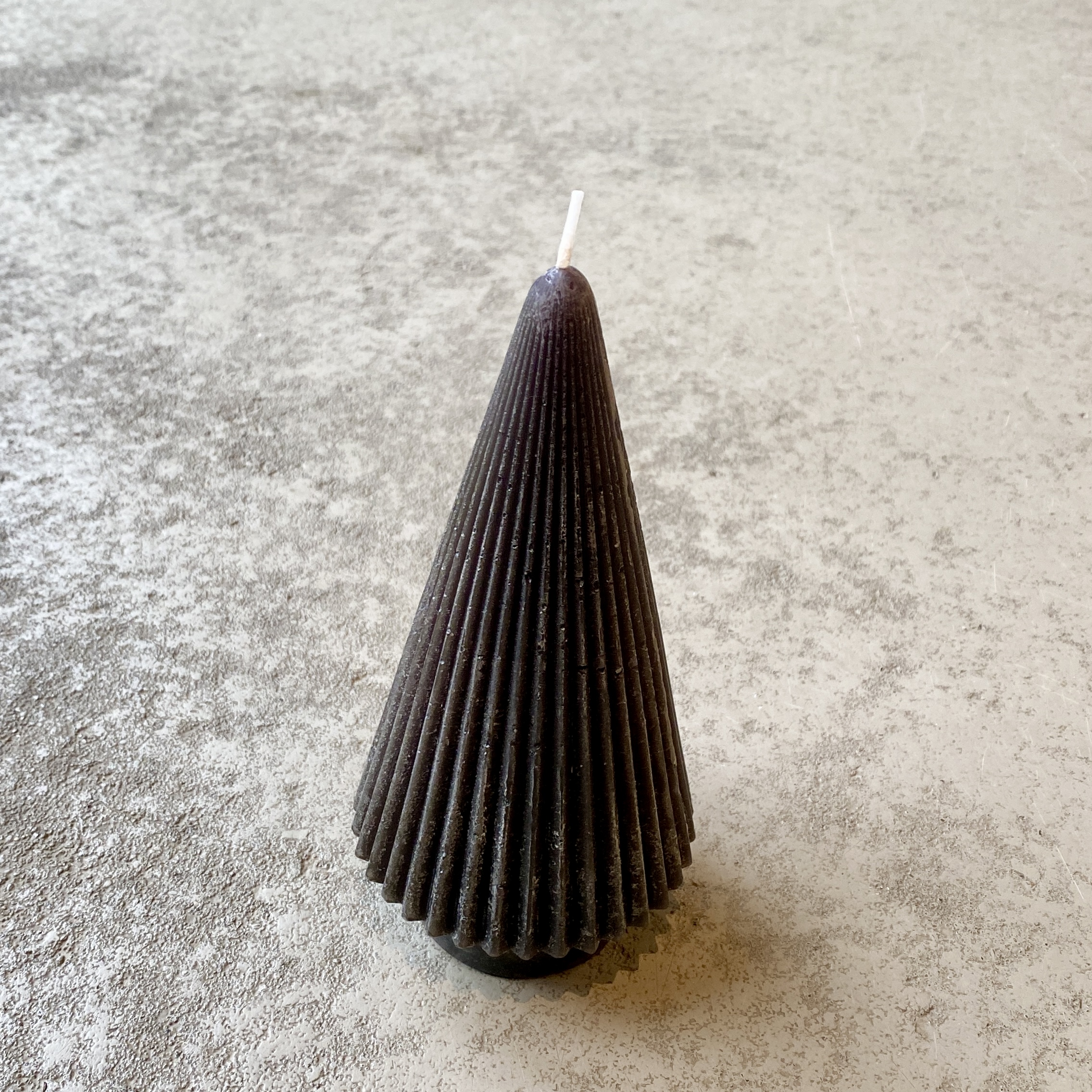 Deko-Kerze Tree Stripe H18cm, anthrazit