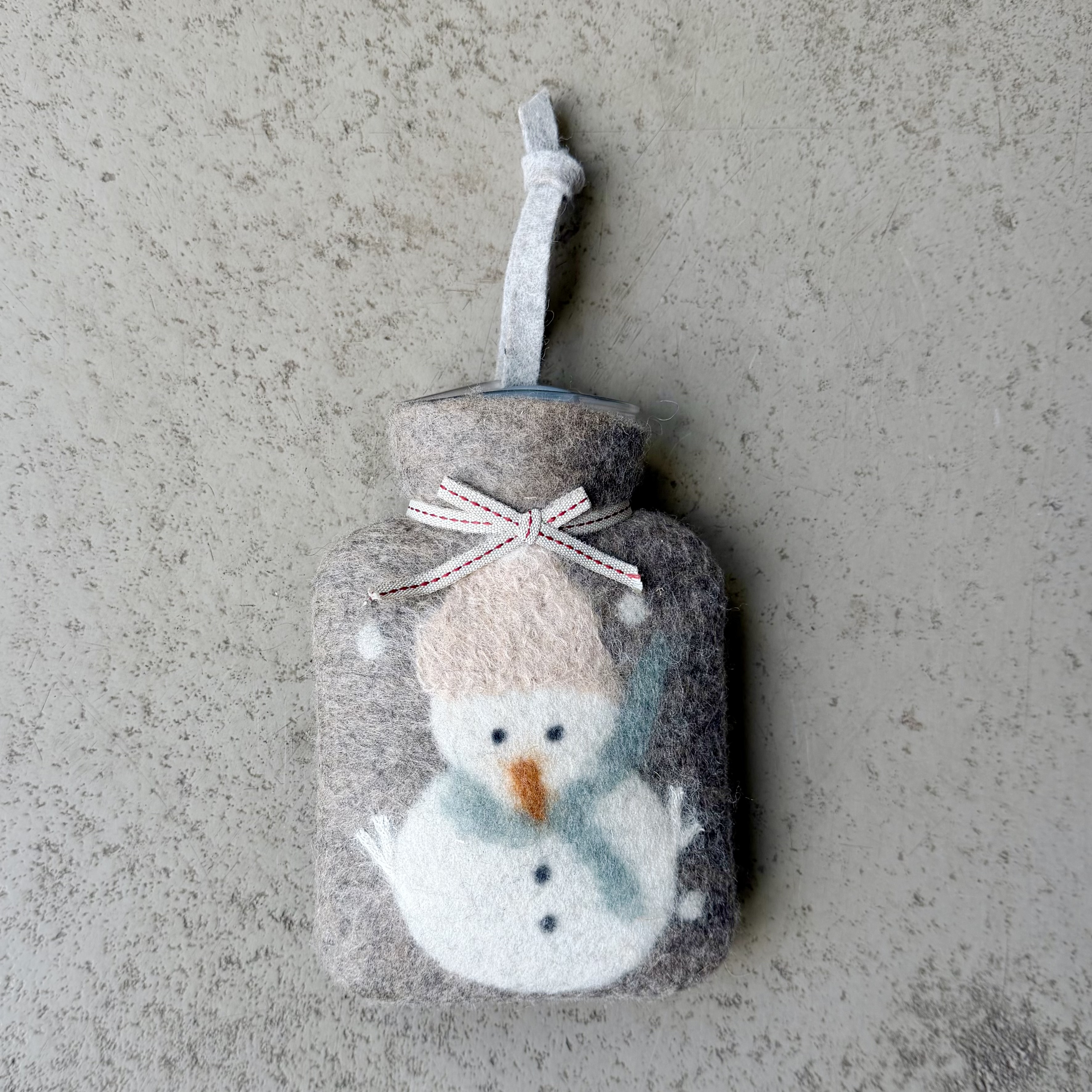 Mini-Wärmflasche "Schneemann" 0,2L, taupe meliert