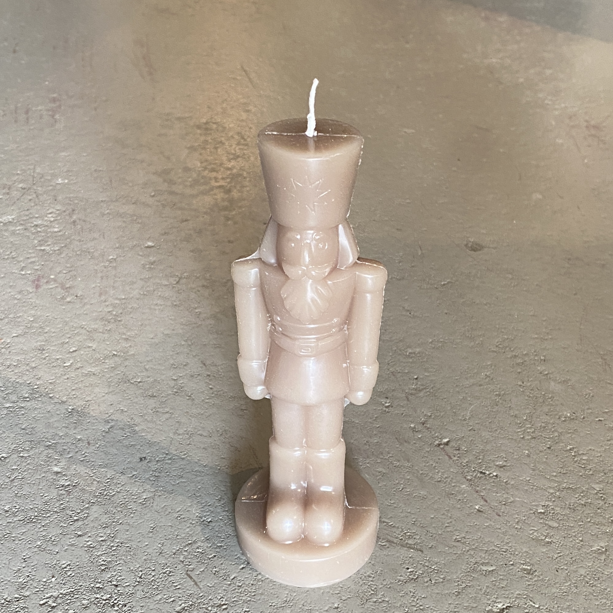 Deko-Kerze Nussknacker 18cm, taupe