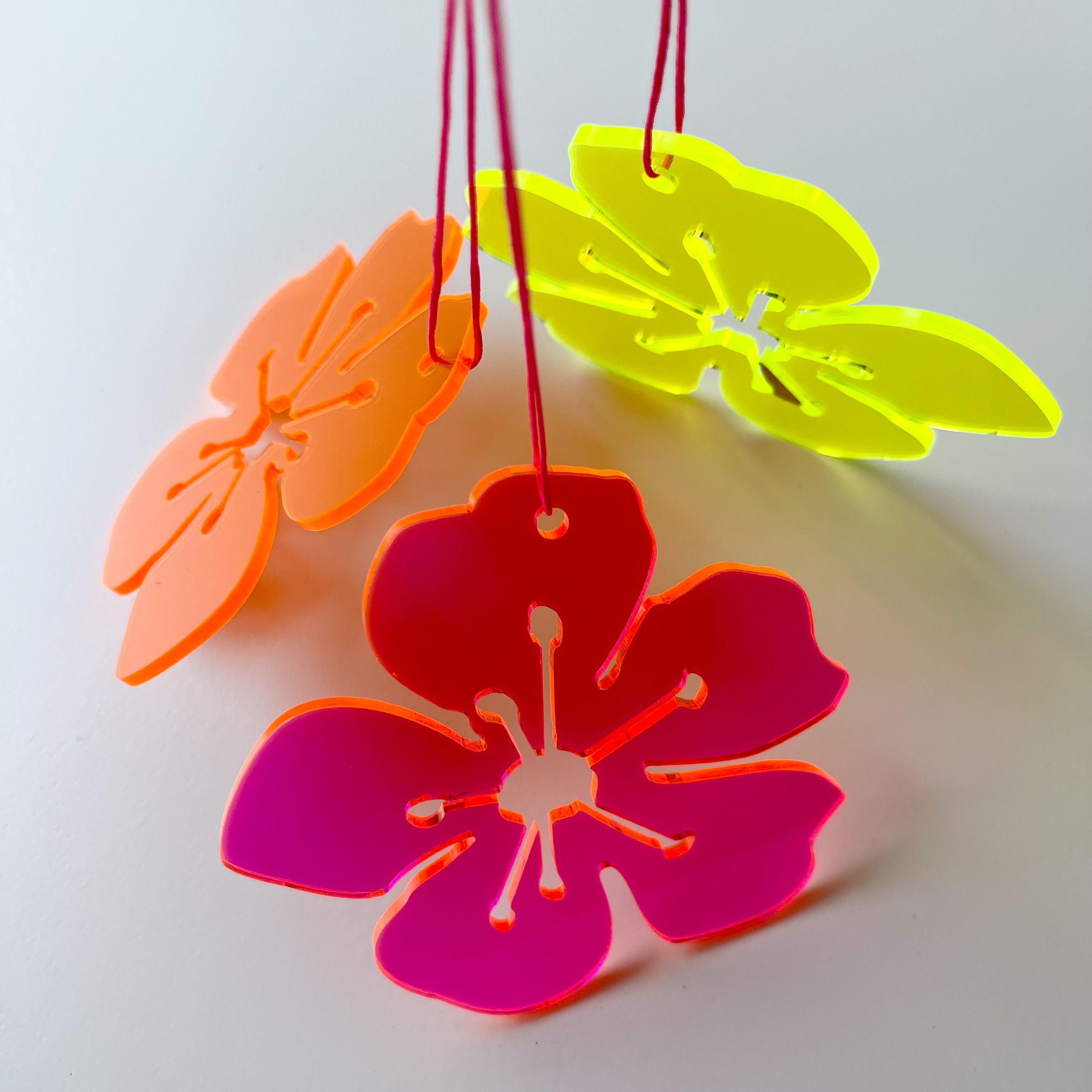 Hänger Orchidee Hawaii 9cm Neon Orange