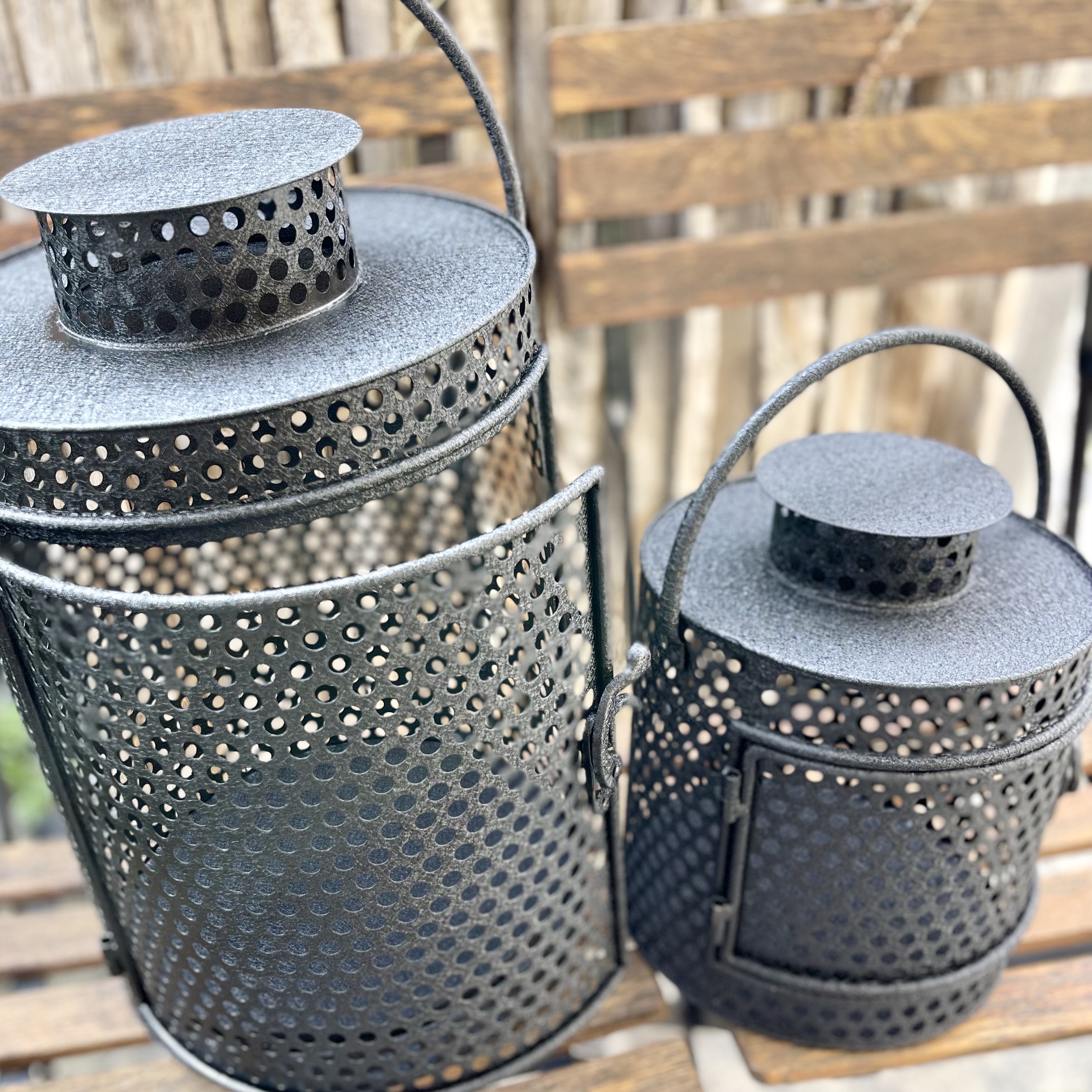 Met.Laterne "Zenon" S/2,H41/25 cm, schwarz
