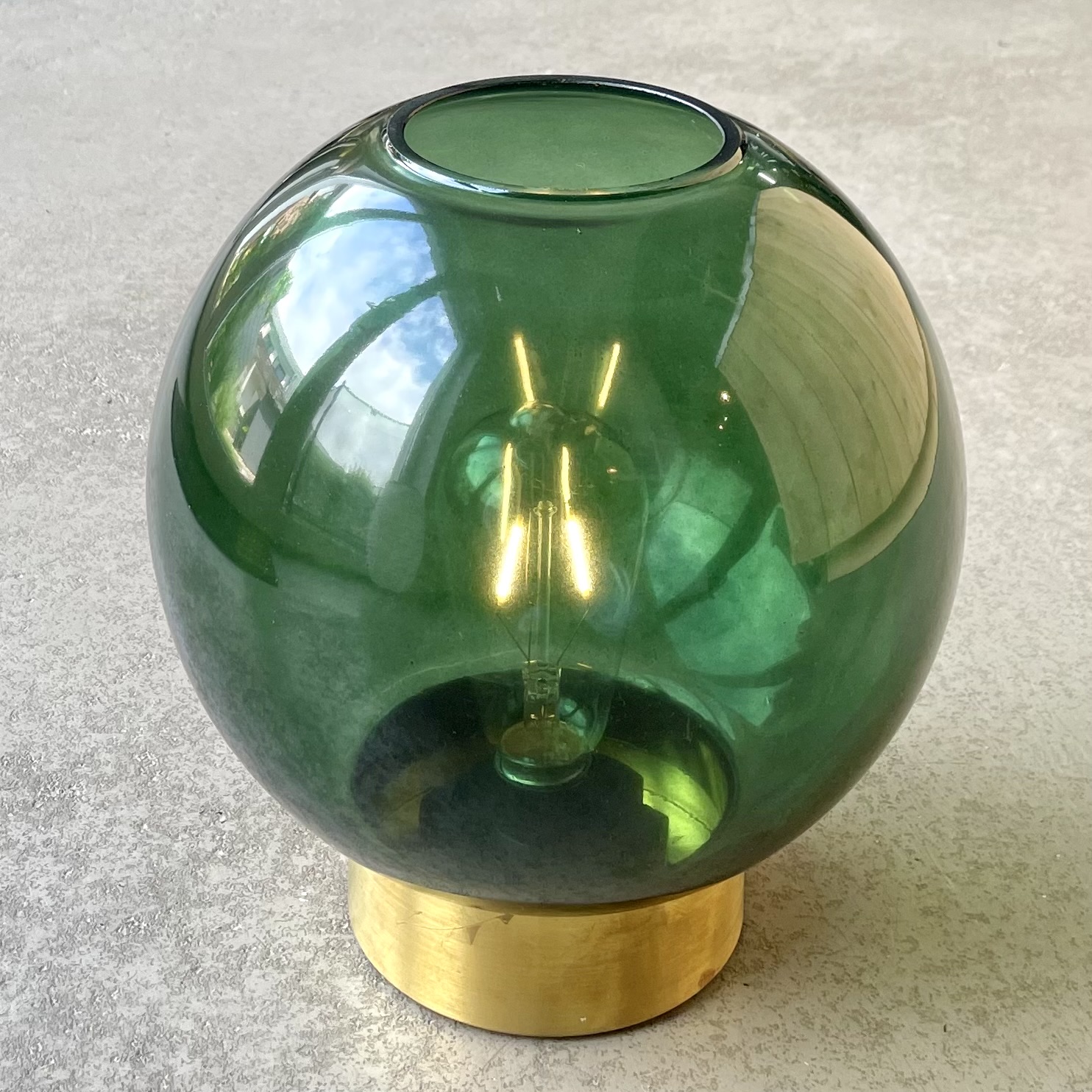 LED Glas Lampe grün rund D23cm LED Glas Lampe grün rund D23cm