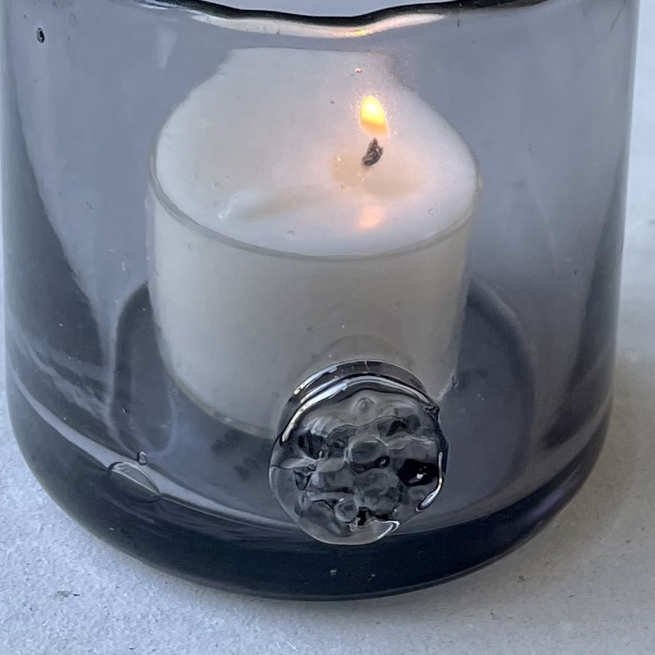 Glas Zylinder mit Boden H7cm, smoke-organic