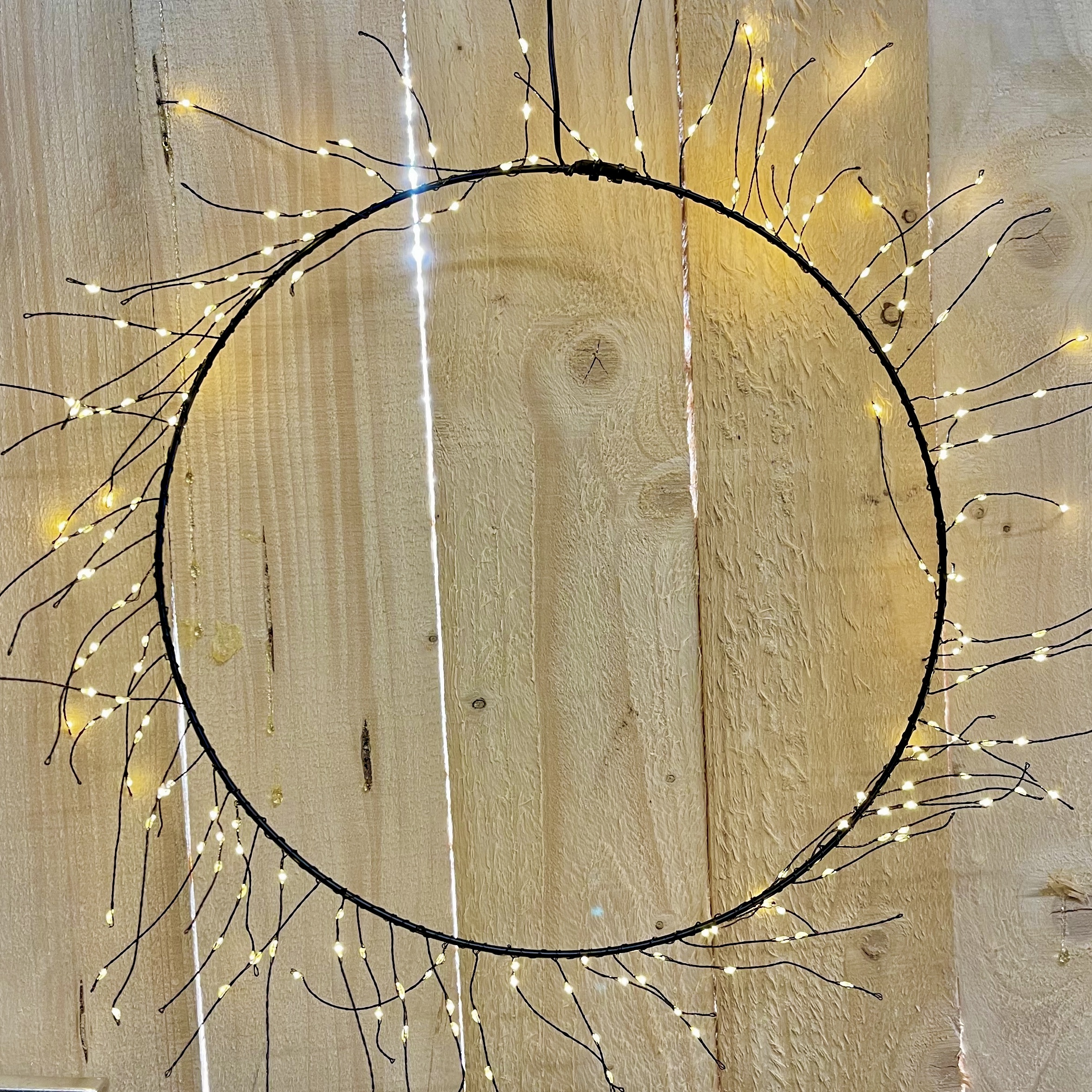 LED-Lichtkranz Metall, schwarz, D35cm