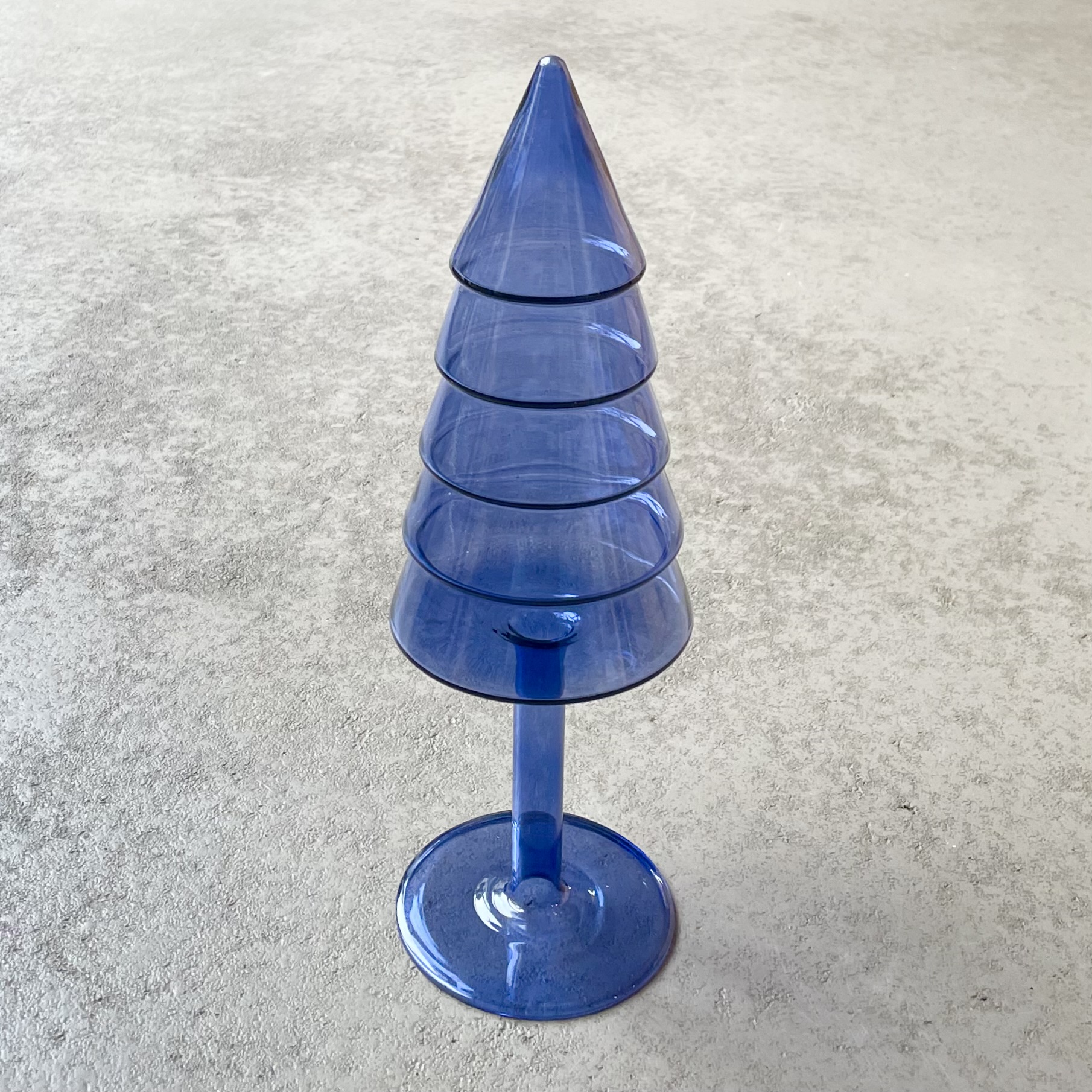 Glas-Tanne "Arian" D10cm, H31cm, blau-klar