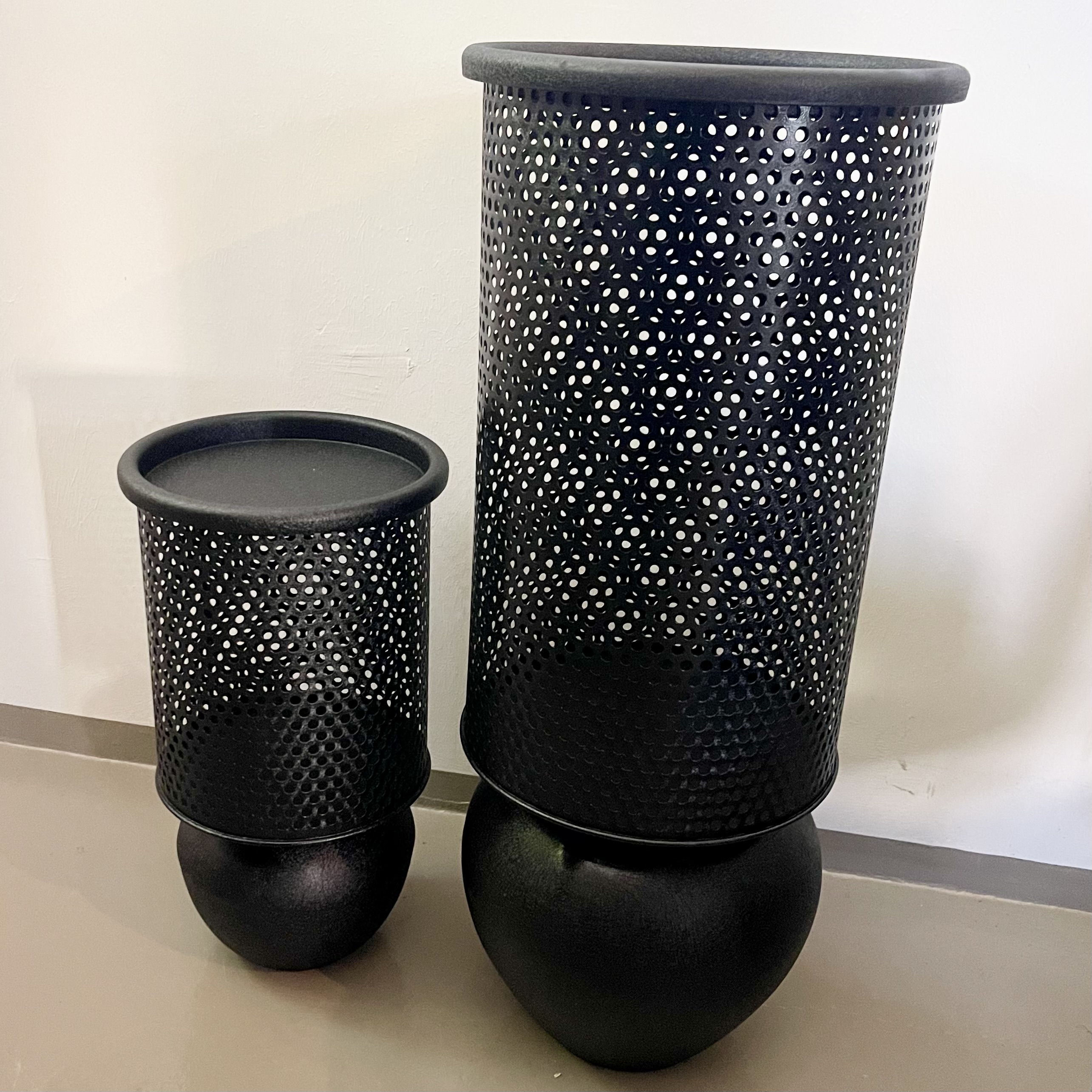 Met.Laterne "Zenon" a.F. S/2,H78/47 cm, schwarz