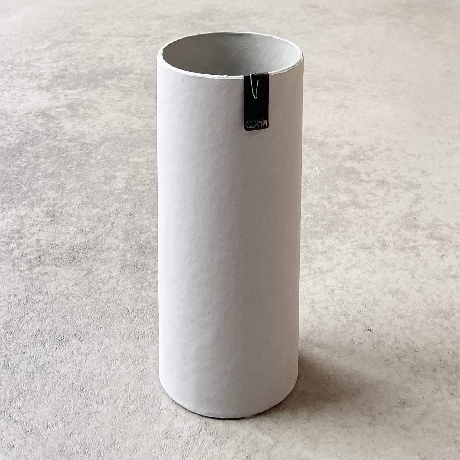 Vase aus recyceltem Papier grau H28cm, D11,5cm