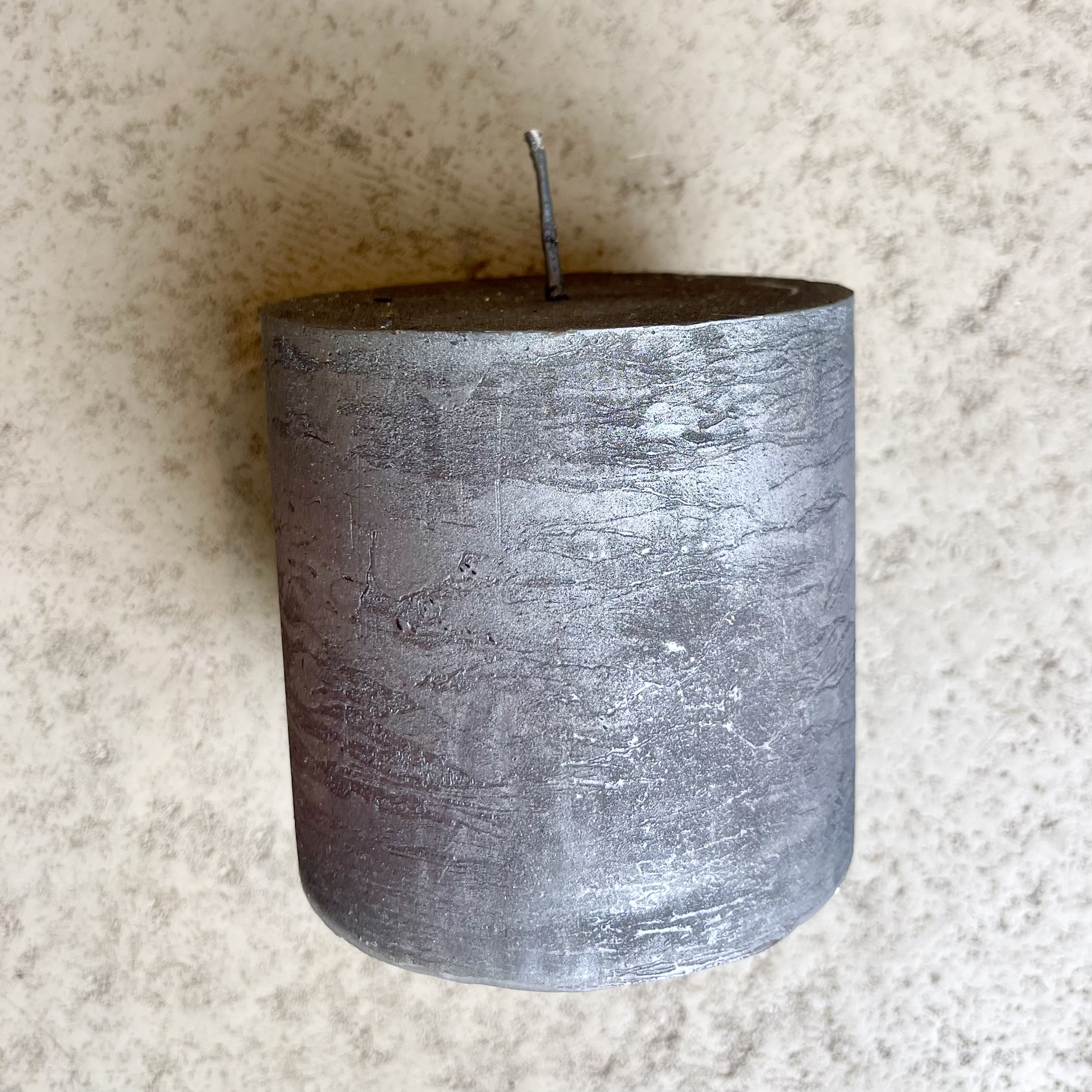 Parafin Kerze dark grey, 10x10cm