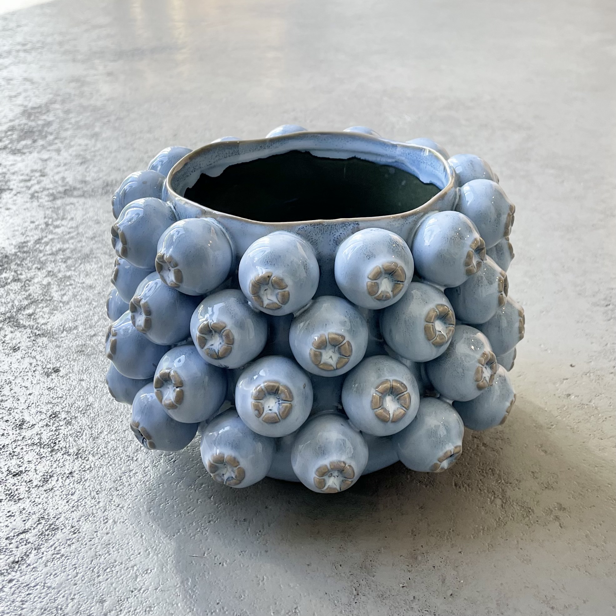 Keramik-Kübel "Mohna" D20cm, H13,5cm, blau