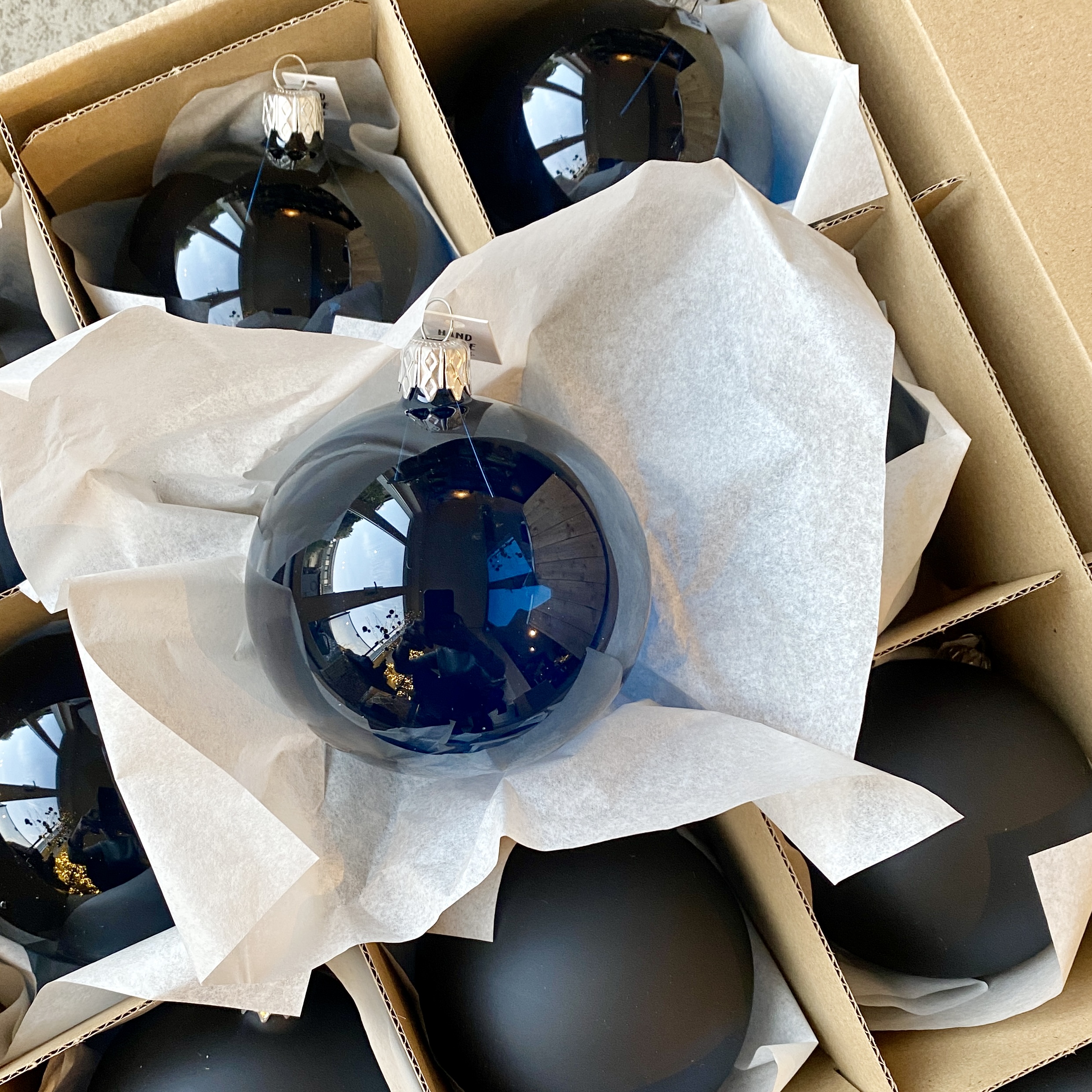 Baumkugel "Uni" D8cm, blau klar