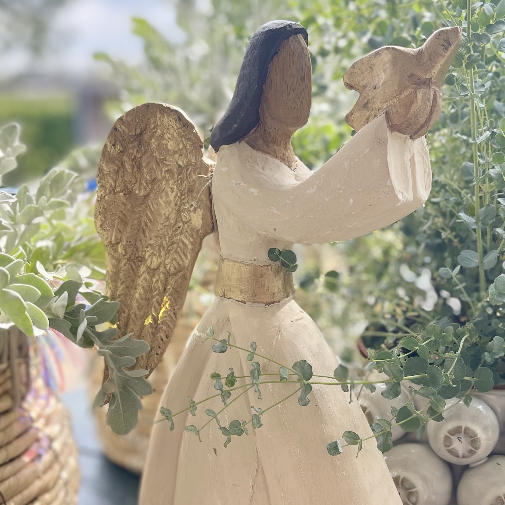 Hz.Engel "Minna", L24 H39cm, creme/gold
