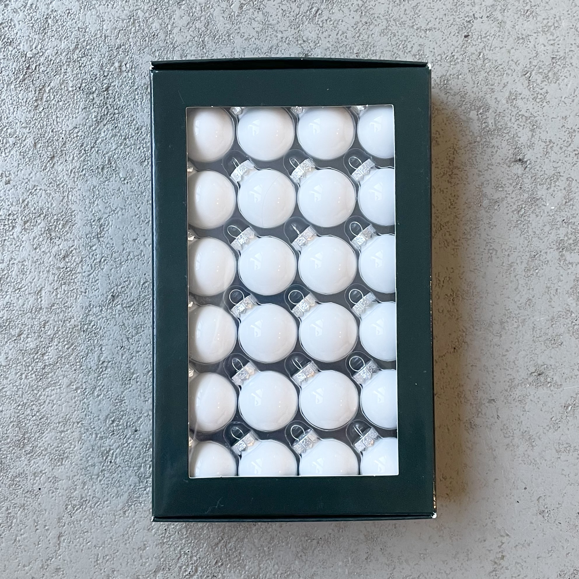 Box Glas-Kugel D2,5cm, weiß 24 Stück