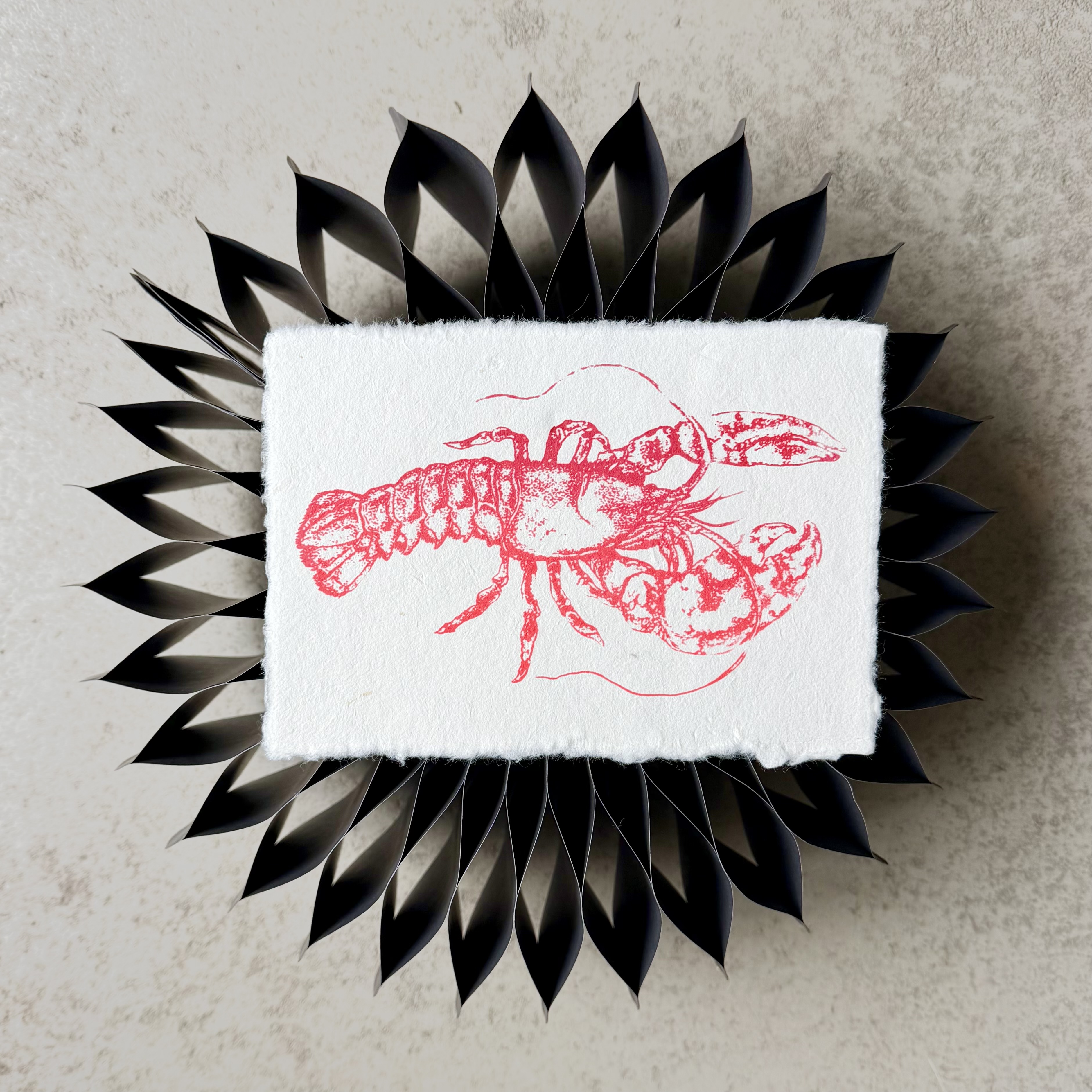 Kunstdruck "Hummer", Irisdruck, rot