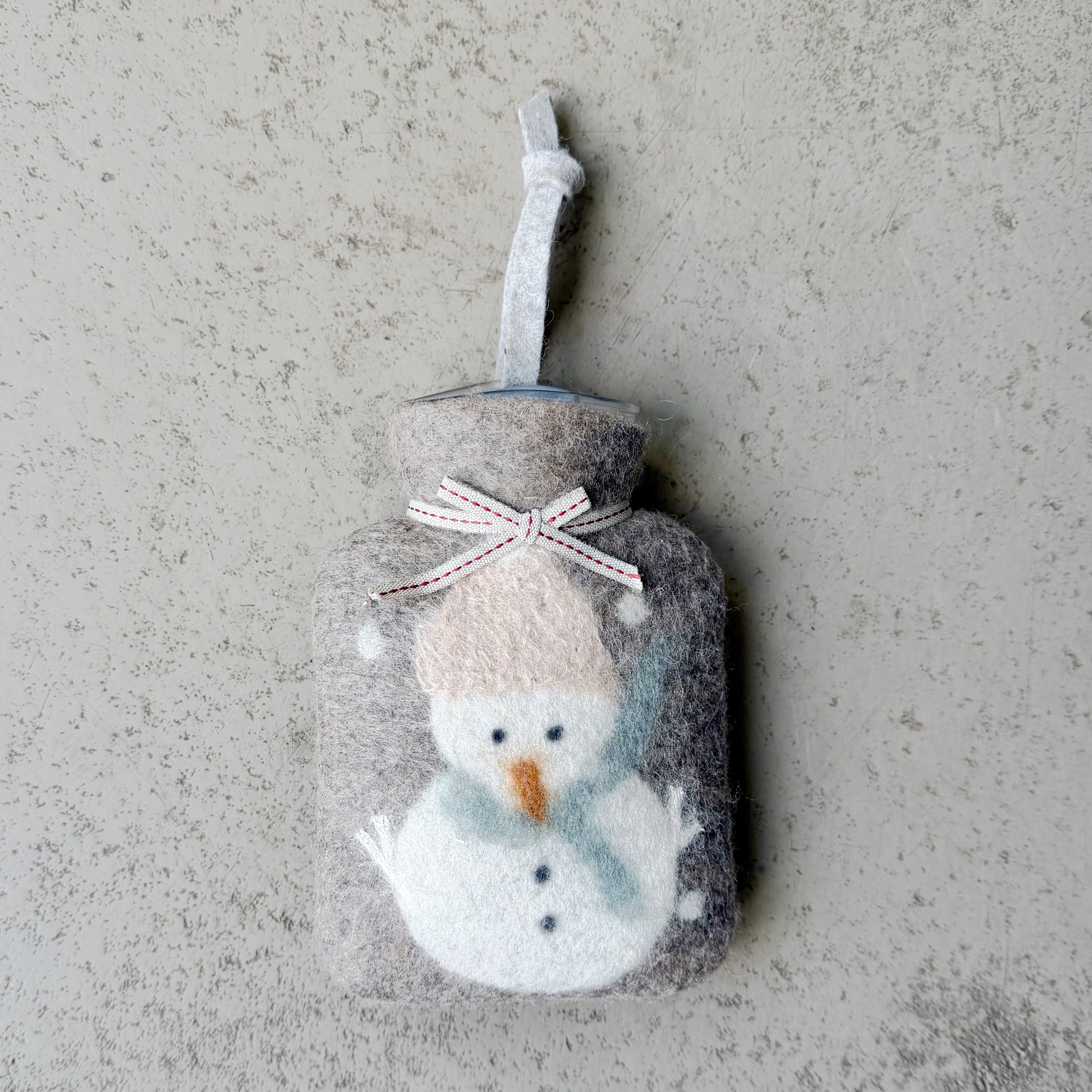 Mini-Wärmflasche "Schneemann" 0,2L, taupe meliert